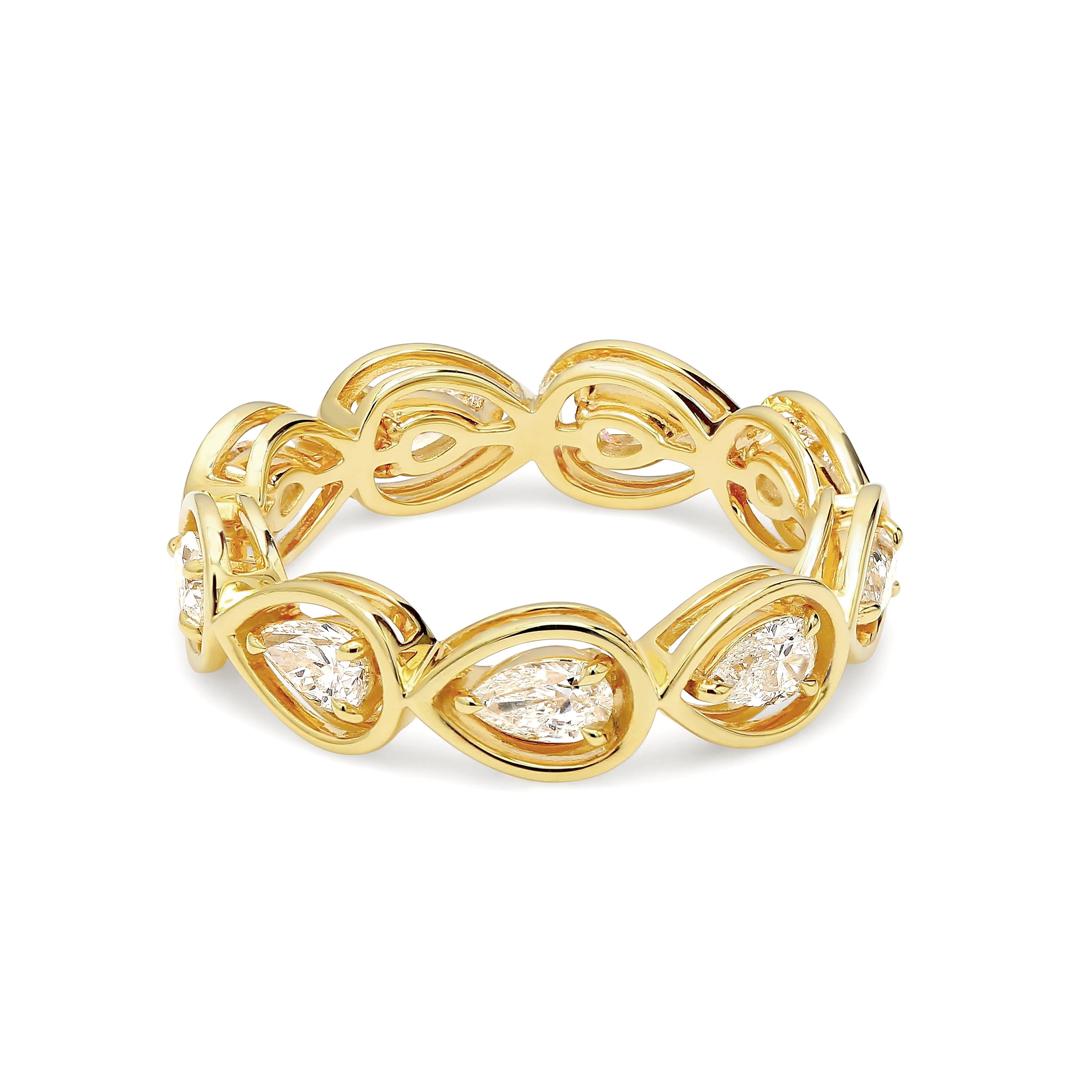 Shimansky - Saturn Pear Diamond Eternity Ring 1.00ct crafted in 14K Yellow Gold