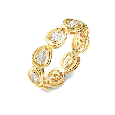 Saturn Pear Diamond Eternity Ring