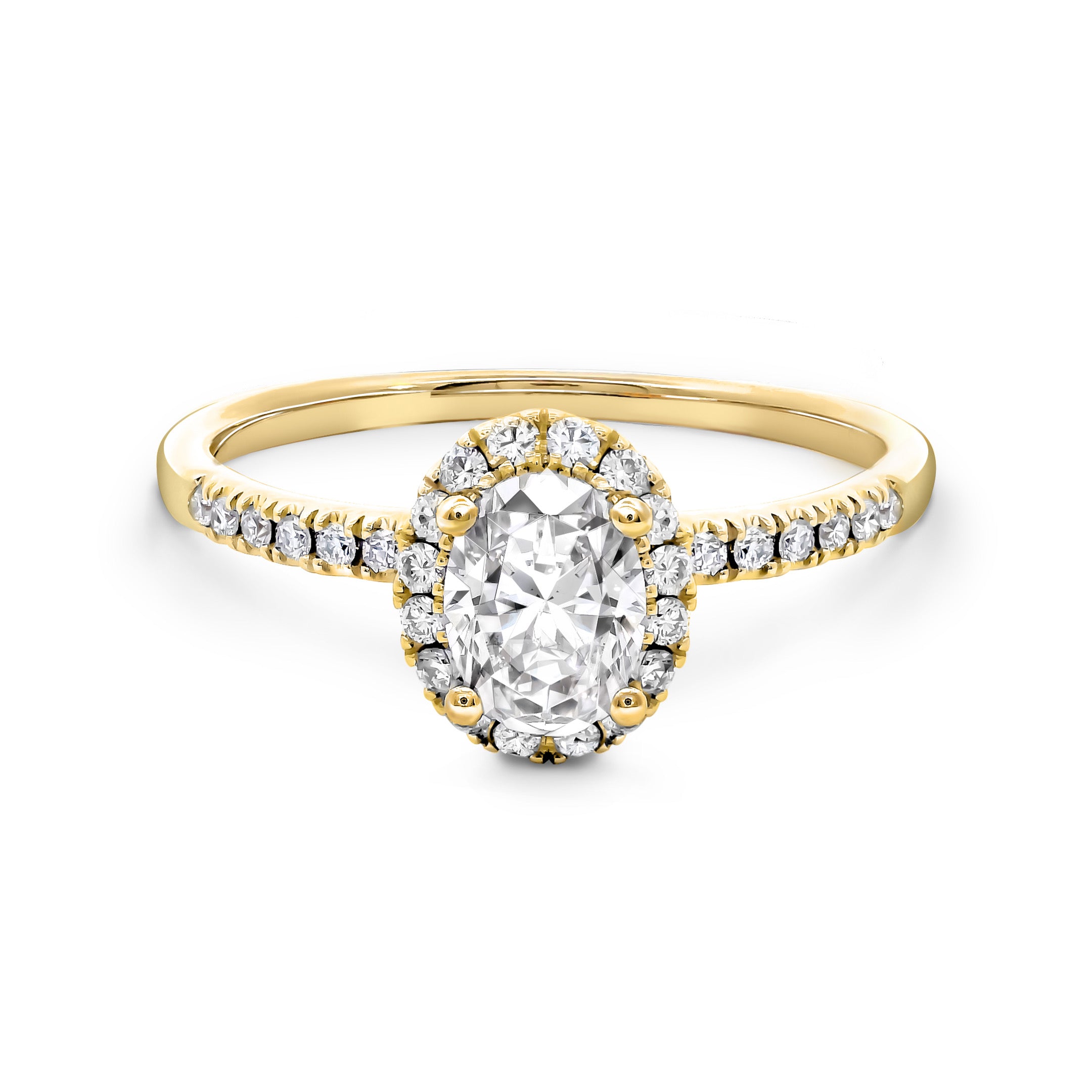  SHIMANSKY.CO.ZA -  Diamond Halo Engagement Ring - 14K Yellow Gold - Front View