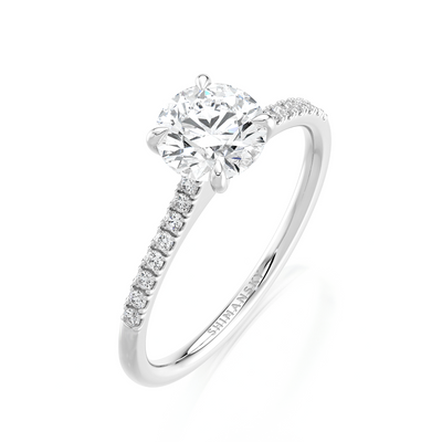 Raised Victoria Microset Diamond Ring