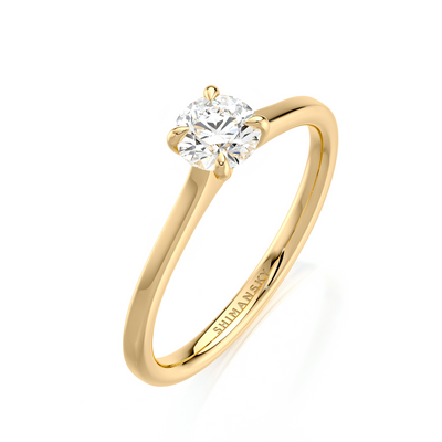 Raised Victoria Solitaire Diamond Ring