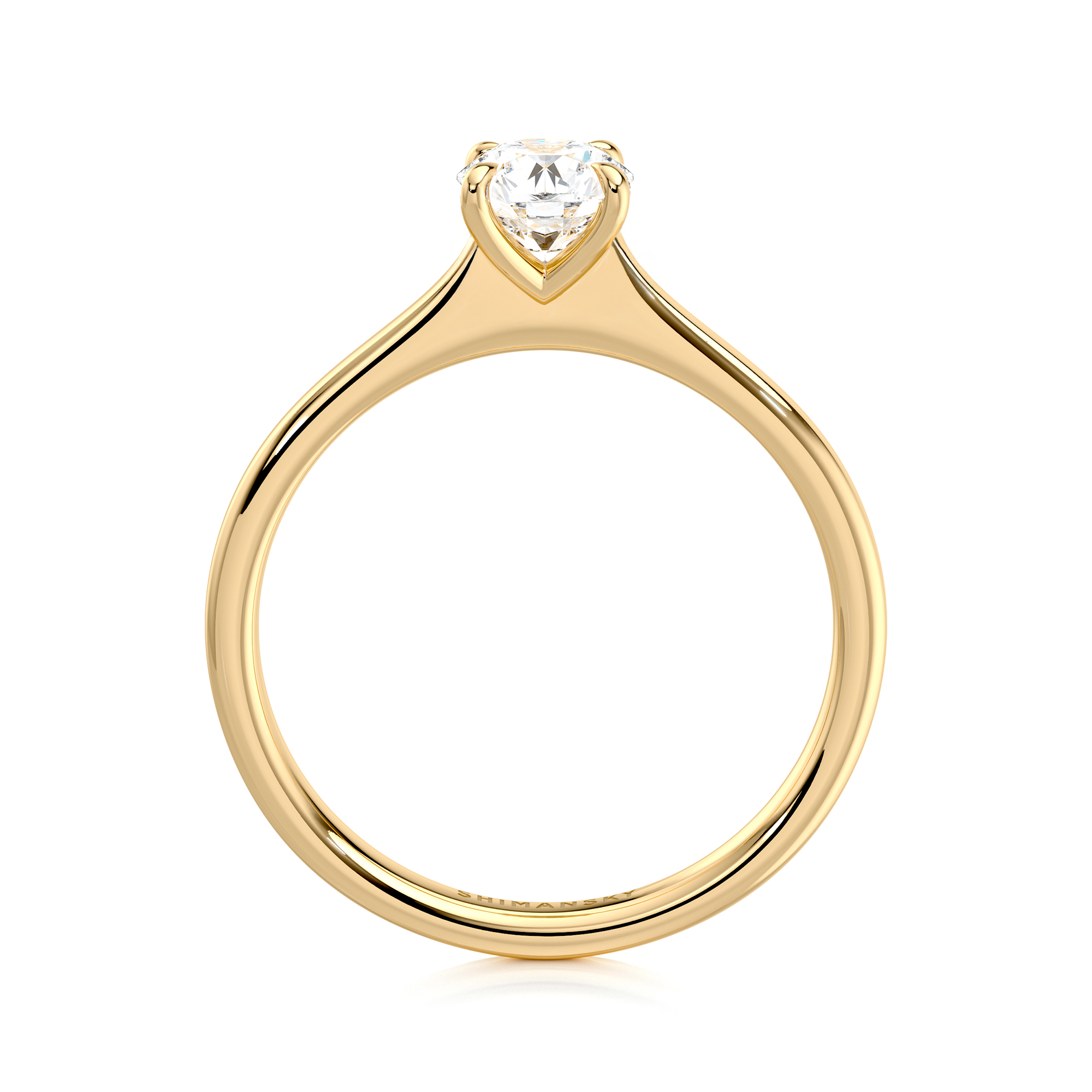 Raised Victoria Solitaire Diamond Ring