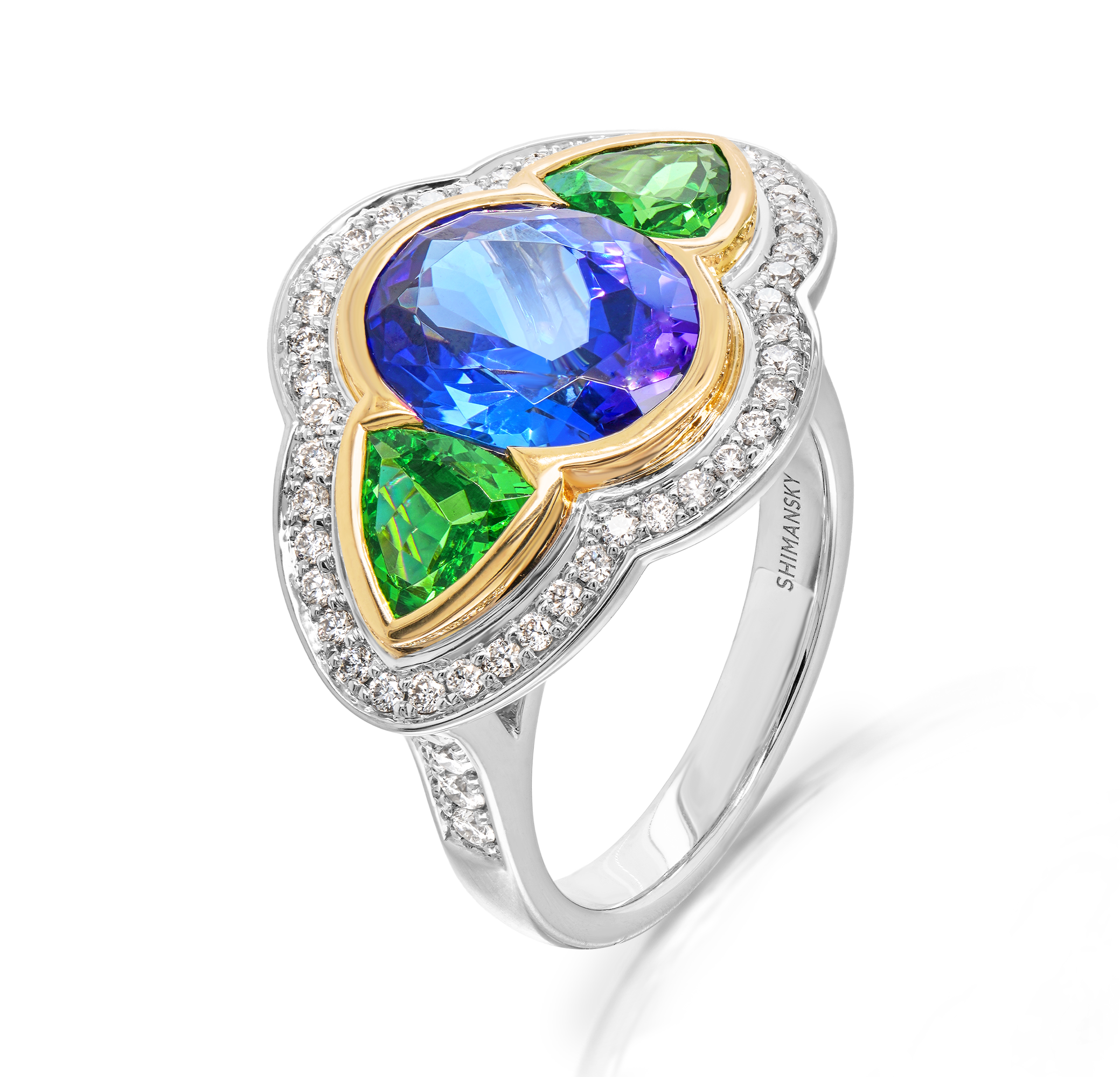 Tanzanite and Tsavorite Dress Ring