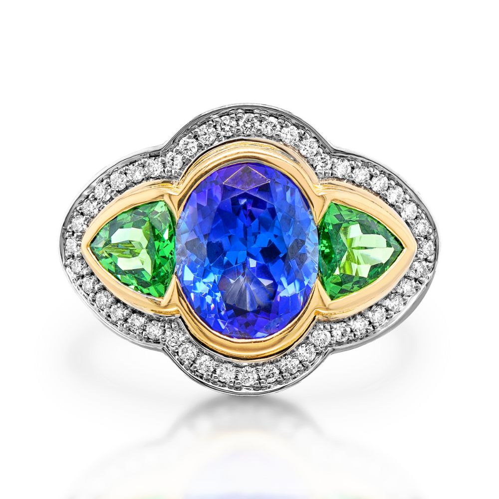 Tanzanite and Tsavorite Dress Ring