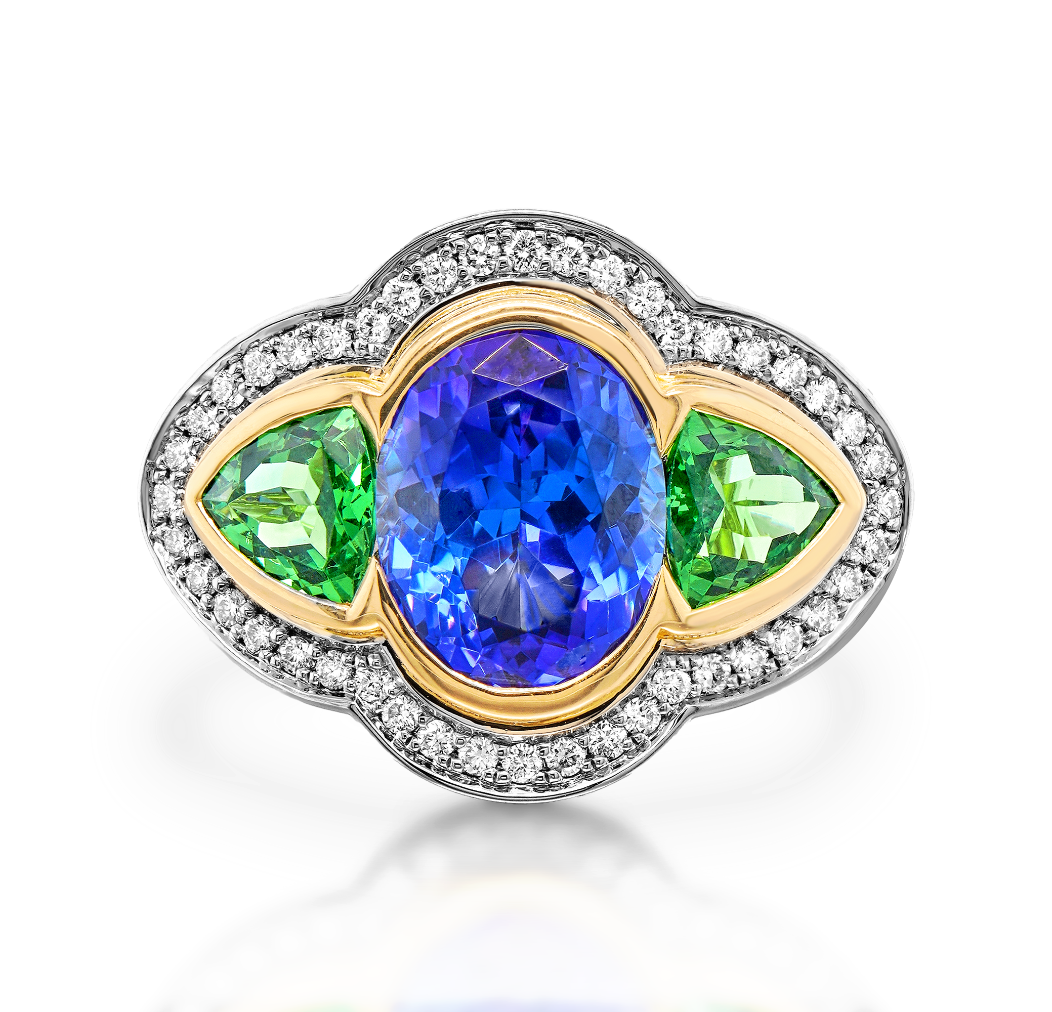 Tanzanite and Tsavorite Dress Ring