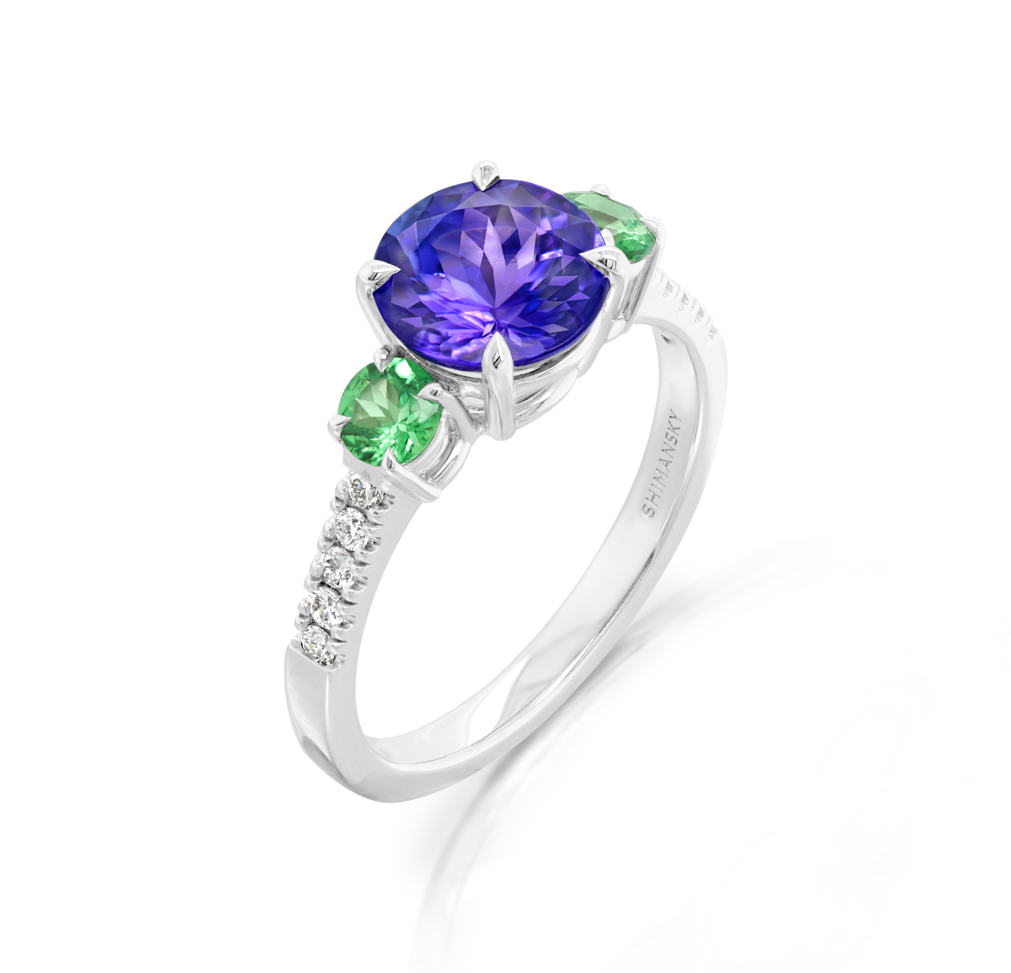 Tanzanite and Tsavorite Dress Ring