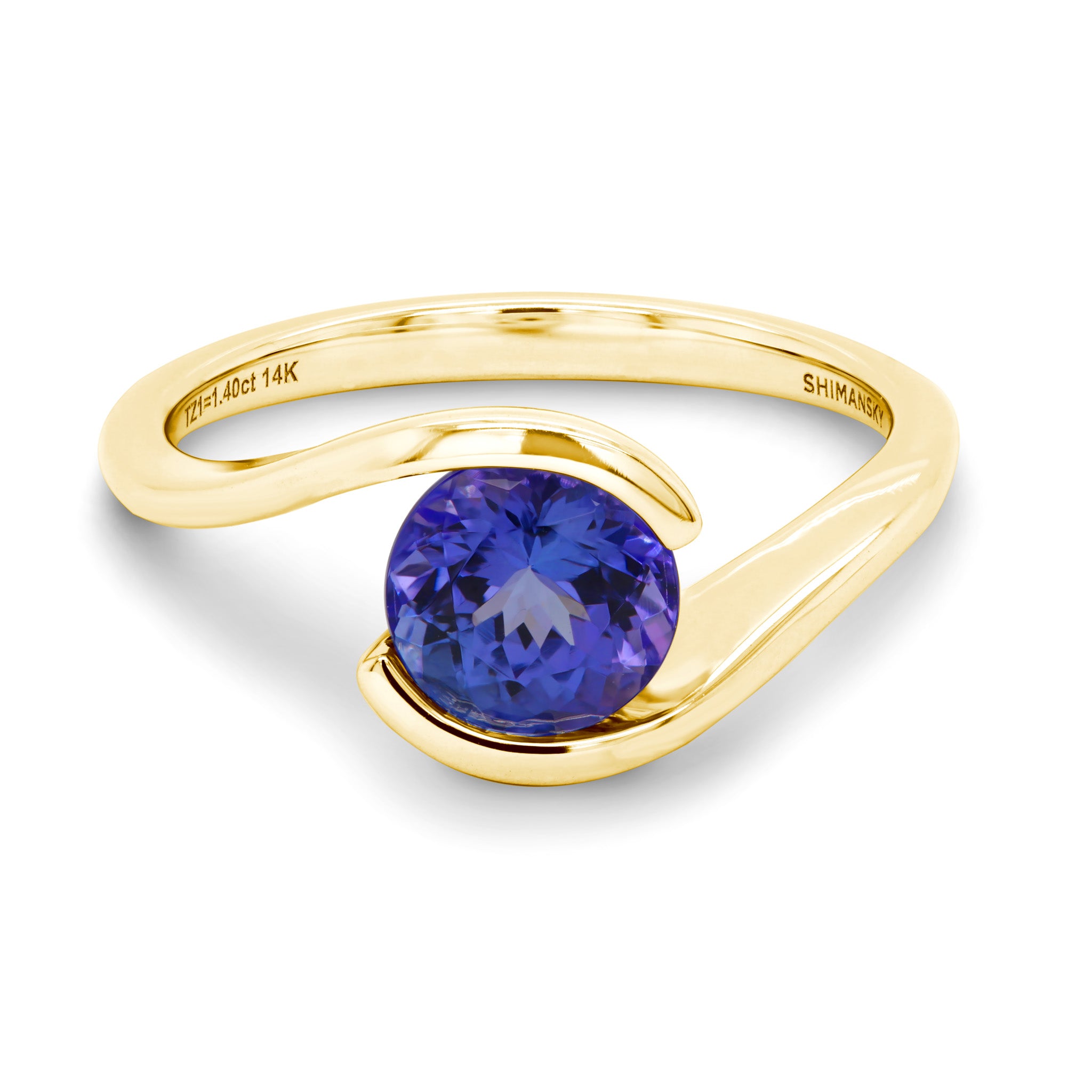 Tanzanite Solitaire Overlap Ring