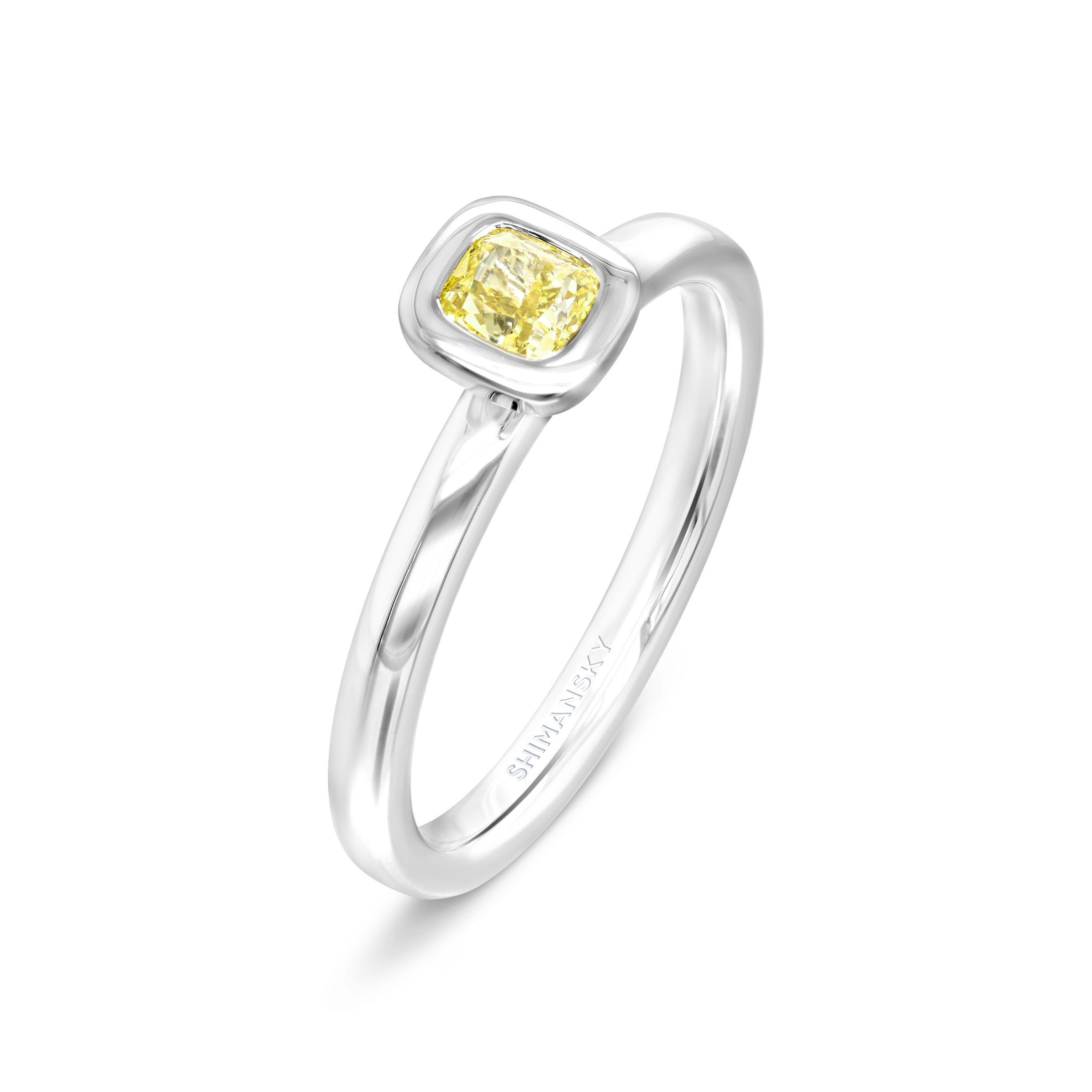  SHIMANSKY.CO.ZA -  Fancy Yellow Diamond Ring - Platinum - 3D View