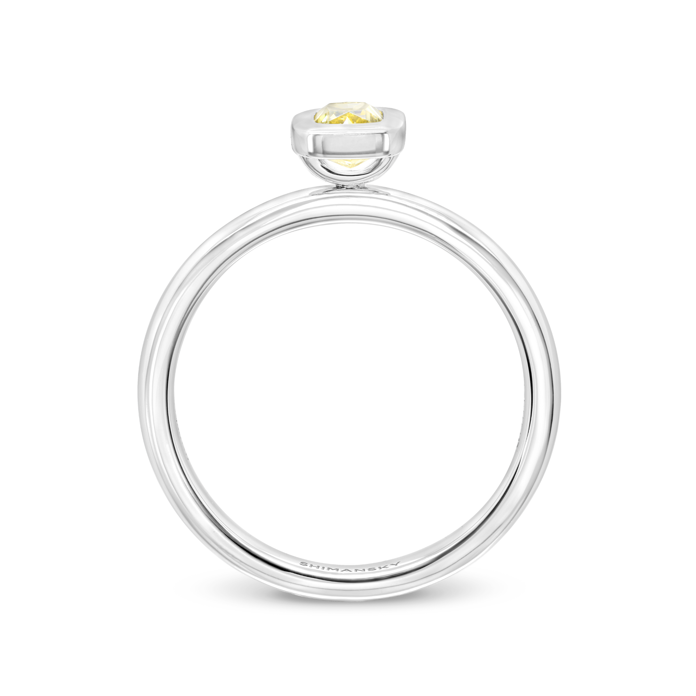  SHIMANSKY.CO.ZA -  Fancy Yellow Diamond Ring - Platinum - Side View