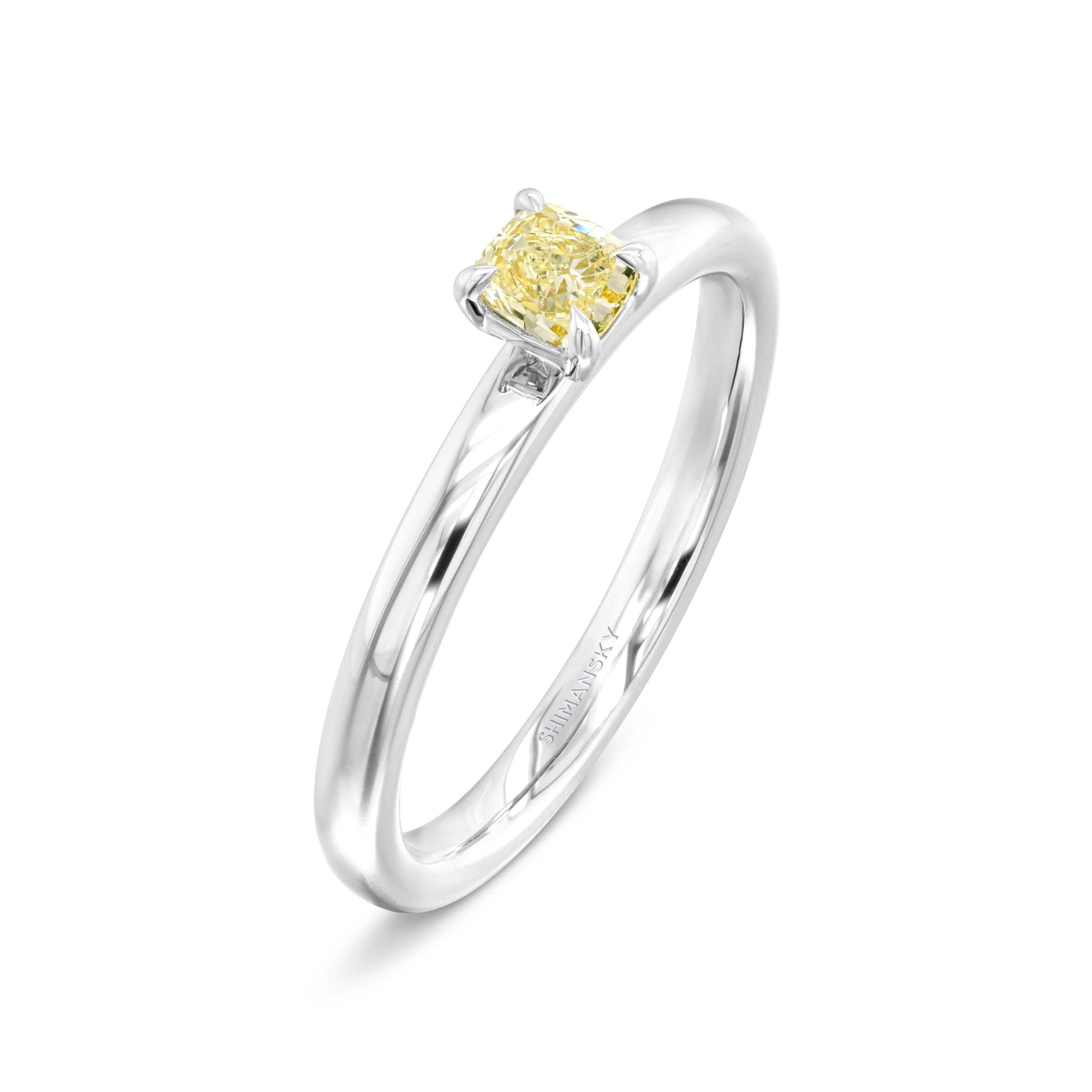  SHIMANSKY.CO.ZA -  Fancy Yellow Diamond Ring - Platinum - 3D View