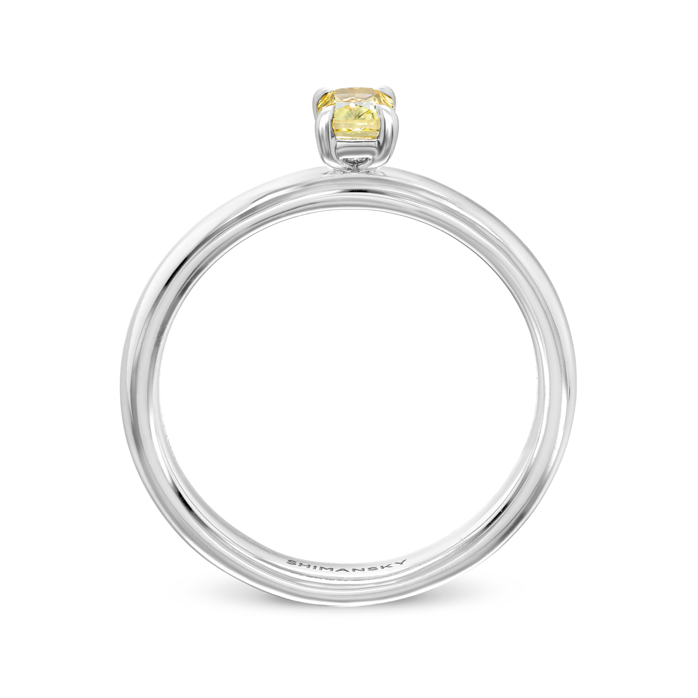  SHIMANSKY.CO.ZA -  Fancy Yellow Diamond Ring - Platinum - Side View