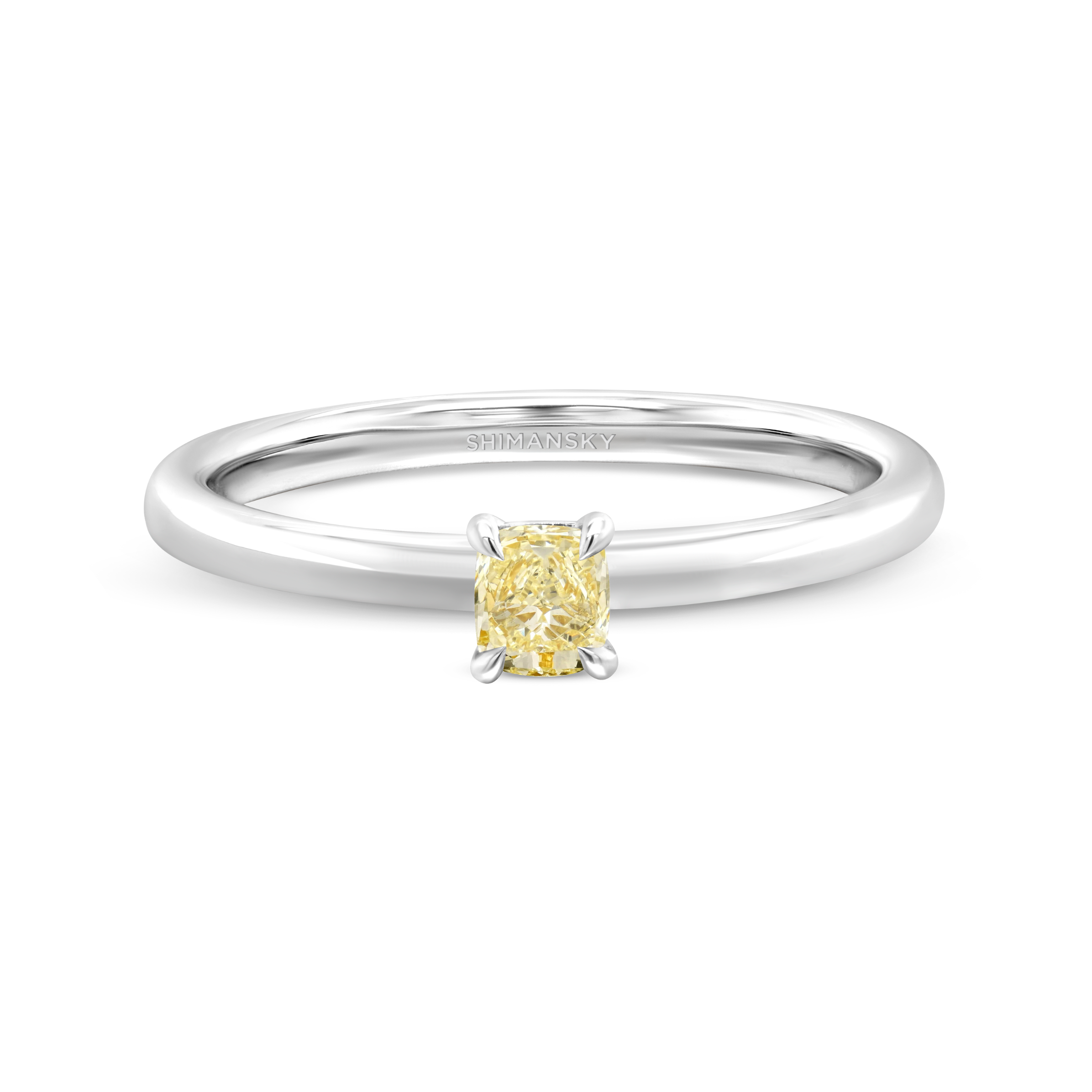  SHIMANSKY.CO.ZA -  Fancy Yellow Diamond Ring - Platinum - Front View