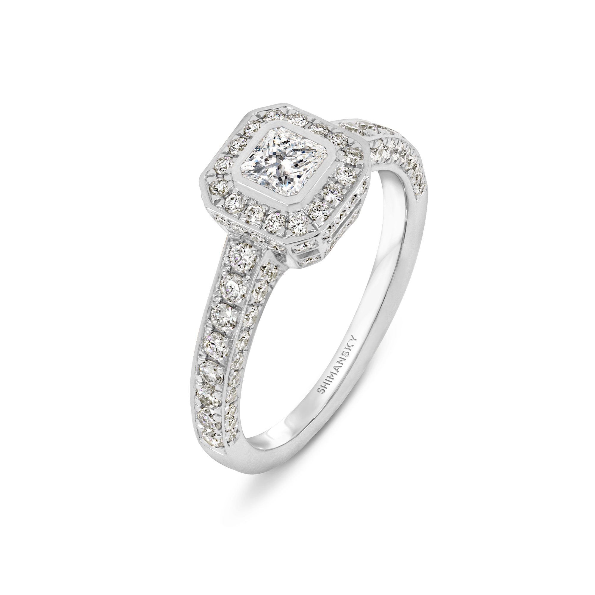 Anillo My Girl con pavé de diamantes y halo