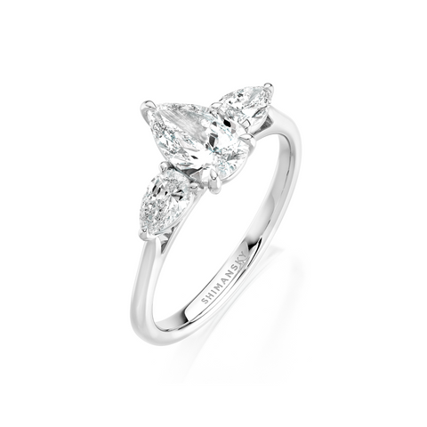 Pear Diamond Trilogy Ring