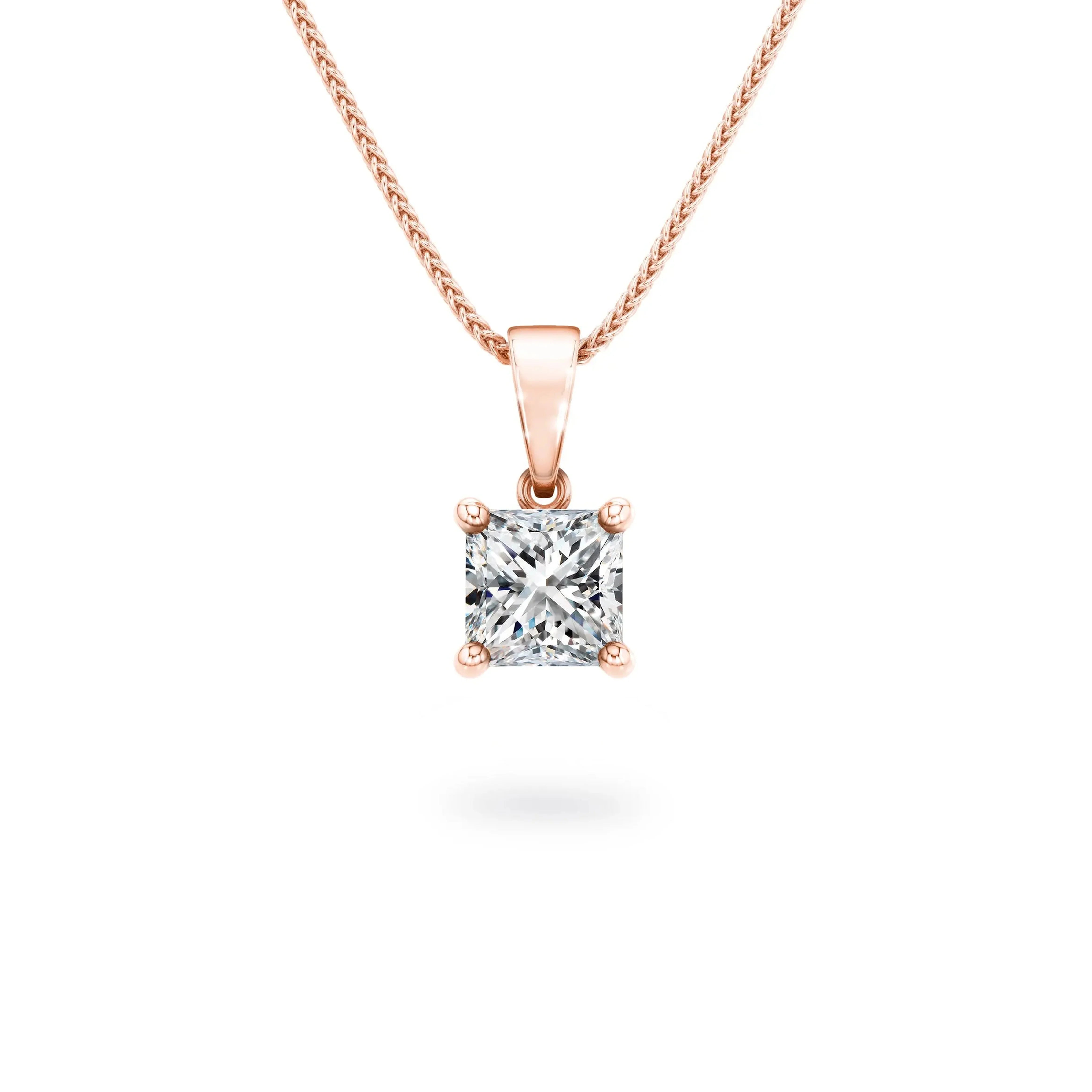Shimansky 0.3ct My Girl Solitaire Diamond Pendant 14K Rose Gold Front View