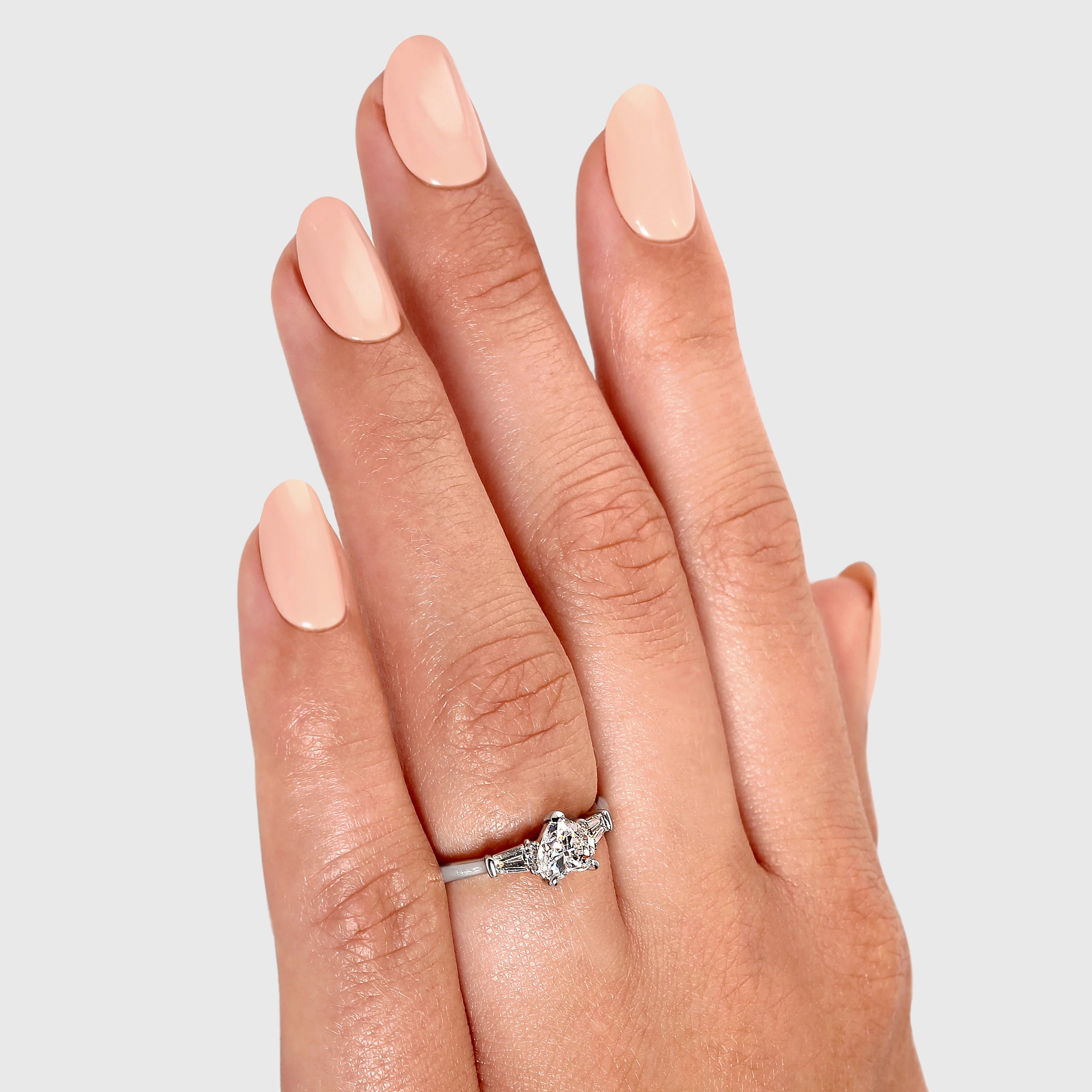 Shimansky 0.9 TCW Heart Diamond Dahlia Engagement Ring in Platinum Model View