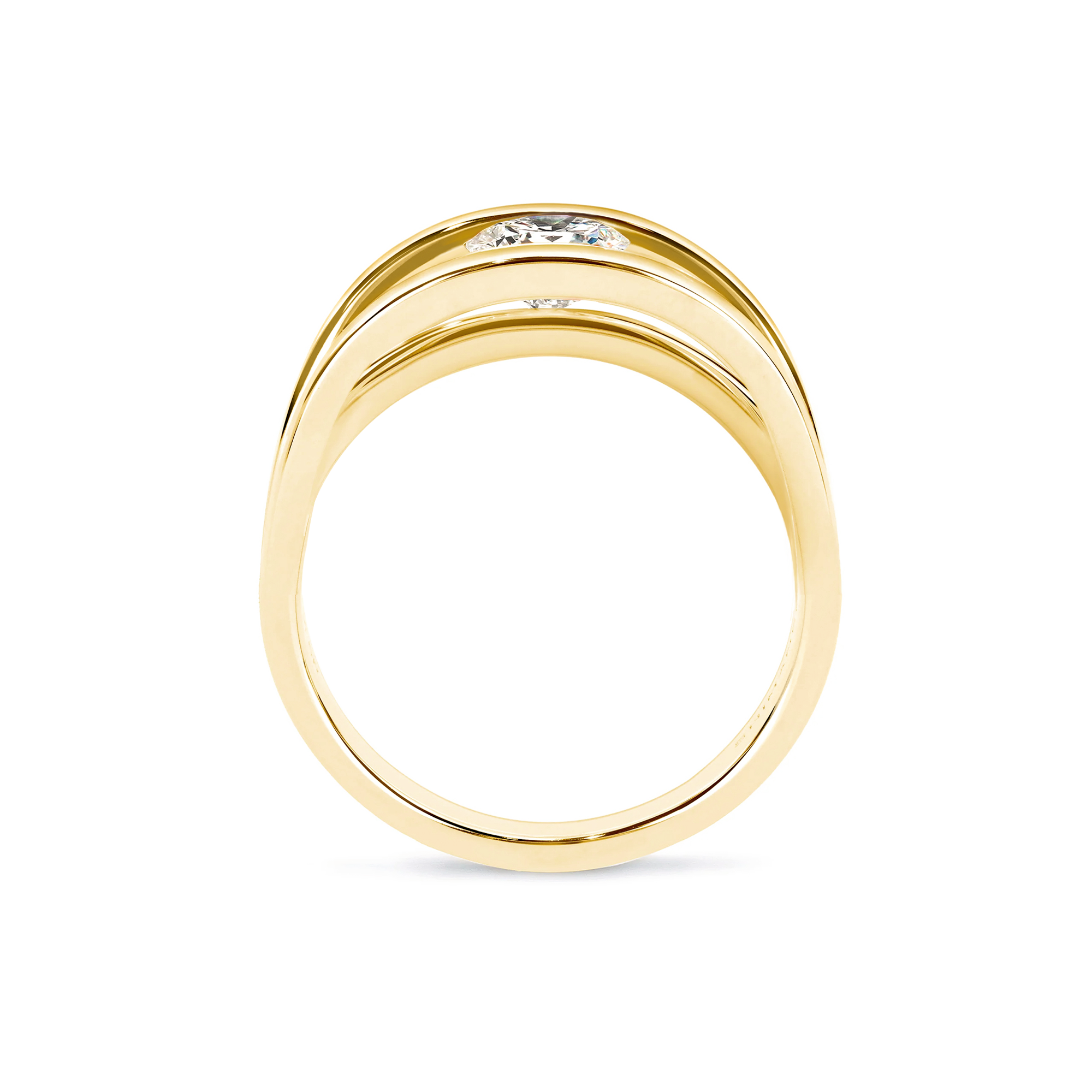 Shimansky 0.5ct Evolym Diamond Engagement Ring 18K Yellow Gold Side View #Metal_Yellow Gold #Carat Weight_0.5
