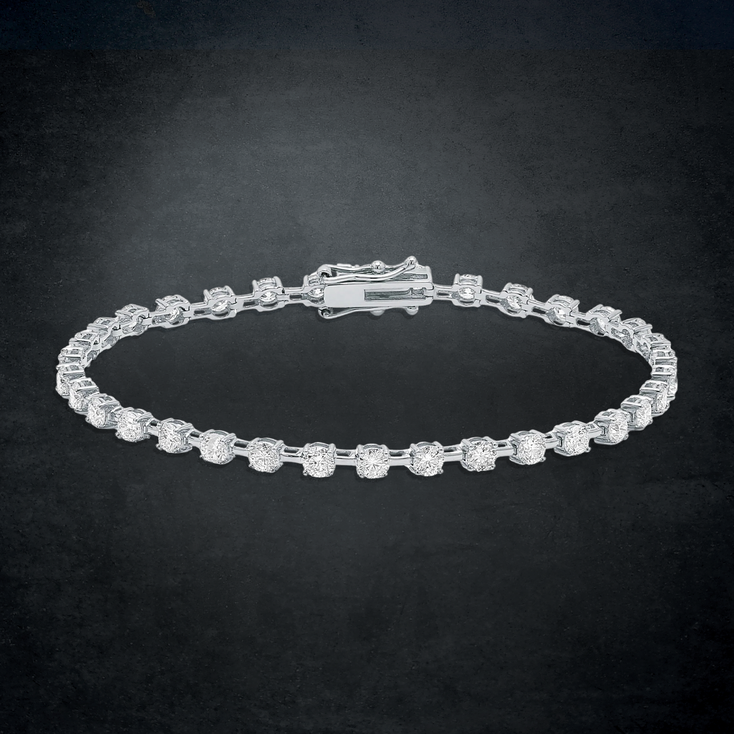 Shimansky Diamond Station Tennis Bracelet in 14K White Gold