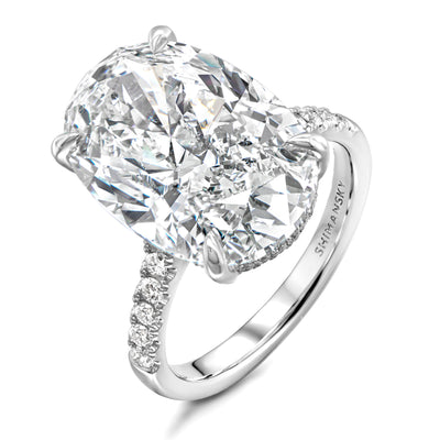 Oval Diamond Hidden Halo Ring