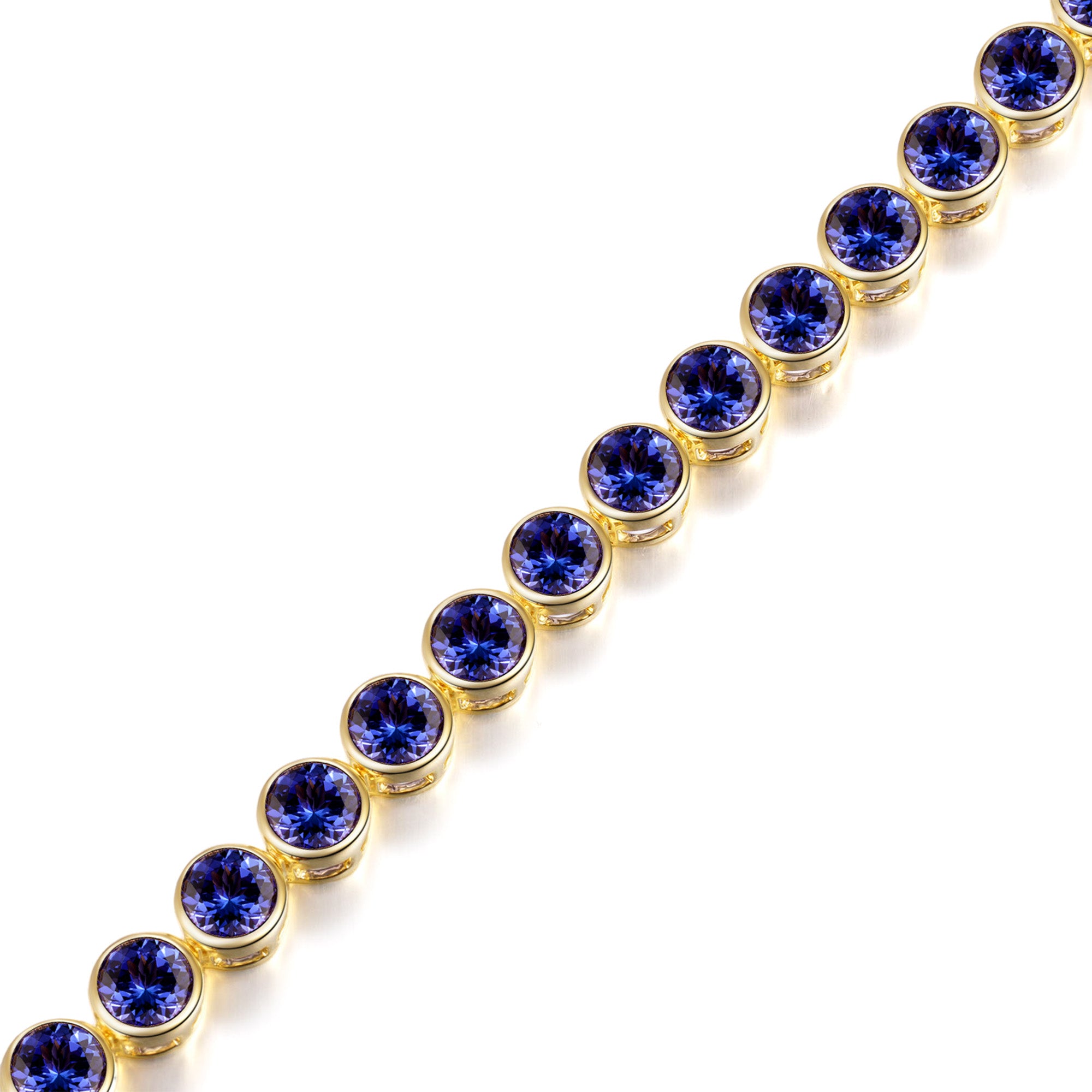 Shimansky Round Tanzanite Bezel Set Bracelet in 14K Yellow Gold - 3d View