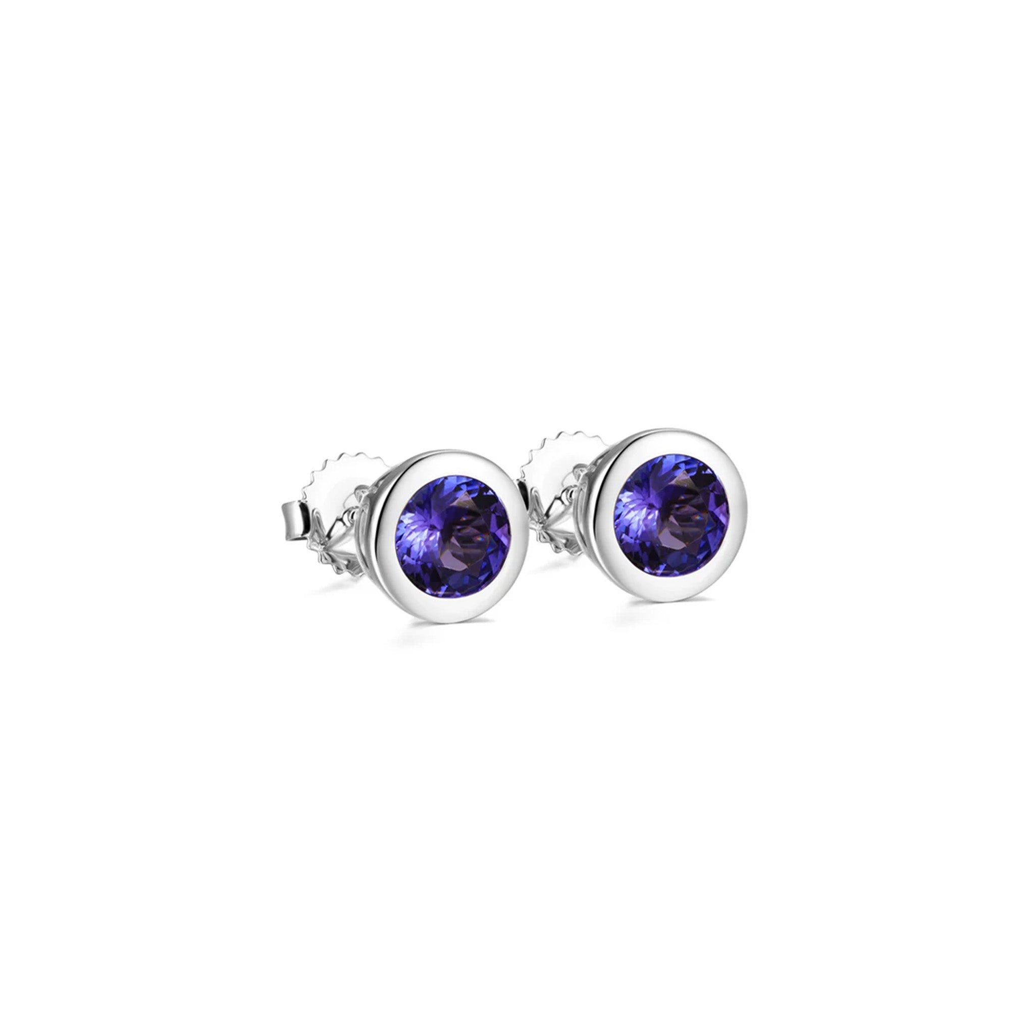 Shimansky Tanzanite 2.1 TCW Solitaire Earrings in 14K White Gold 3D View