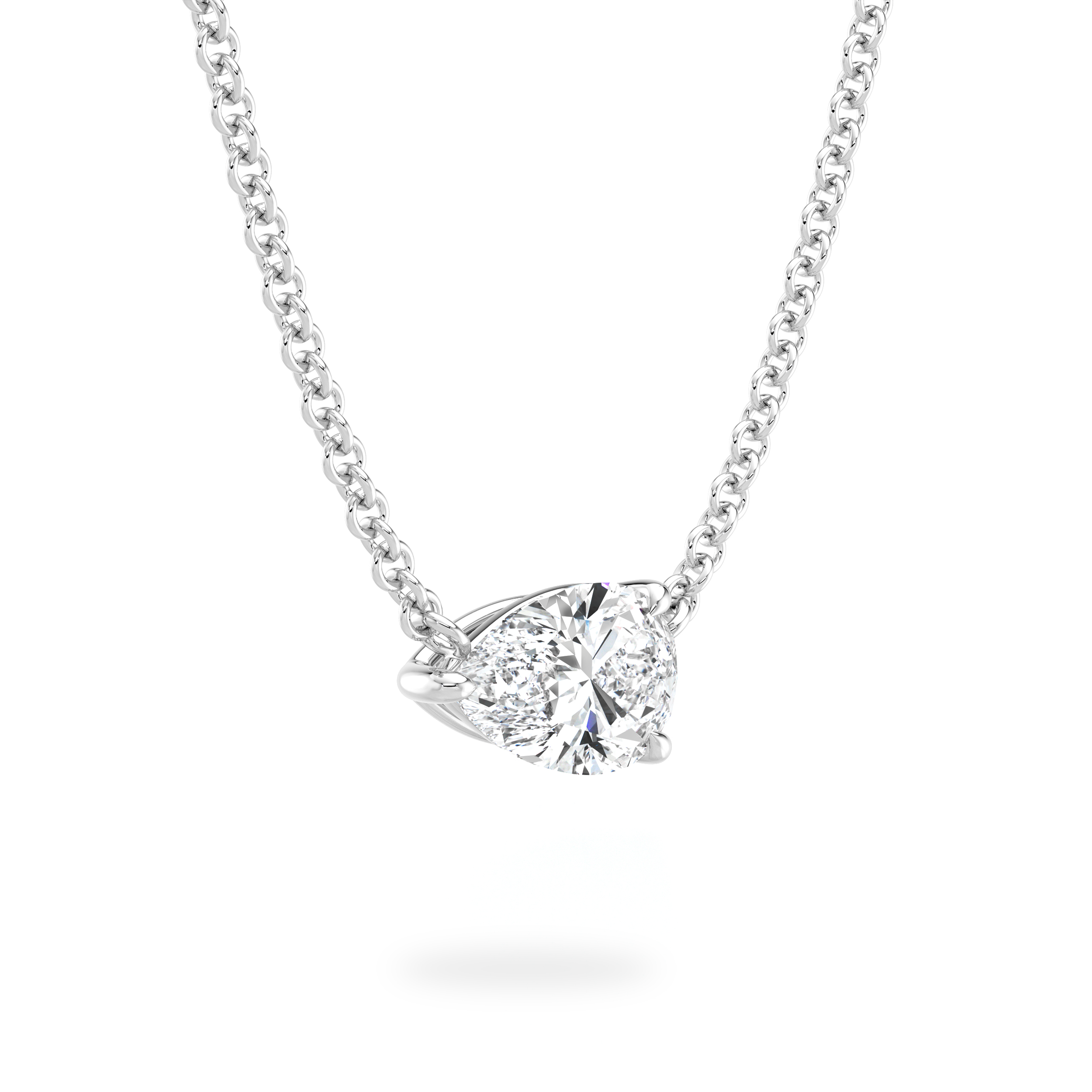 Pear Diamond Solitaire Necklace