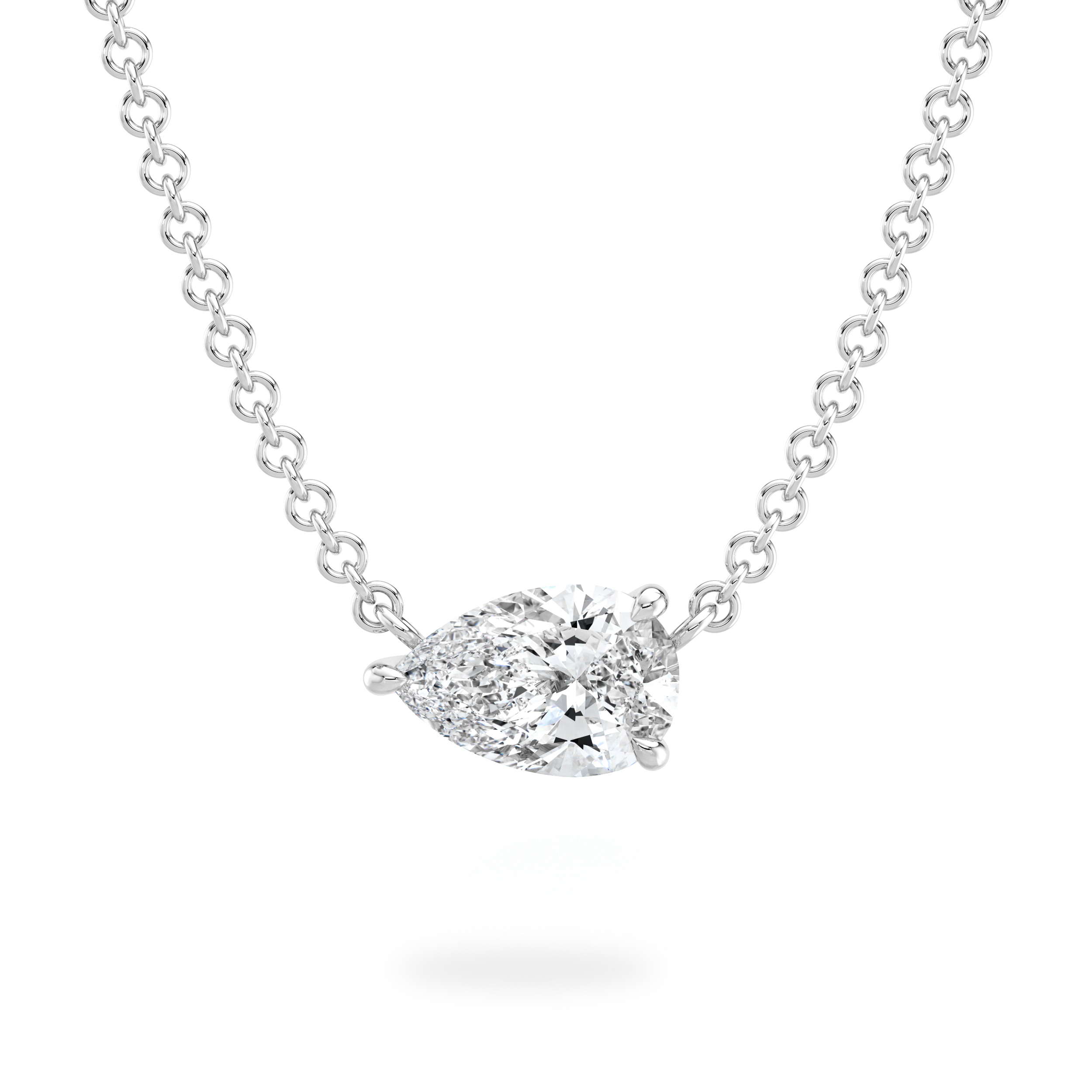 Pear Diamond Solitaire Necklace