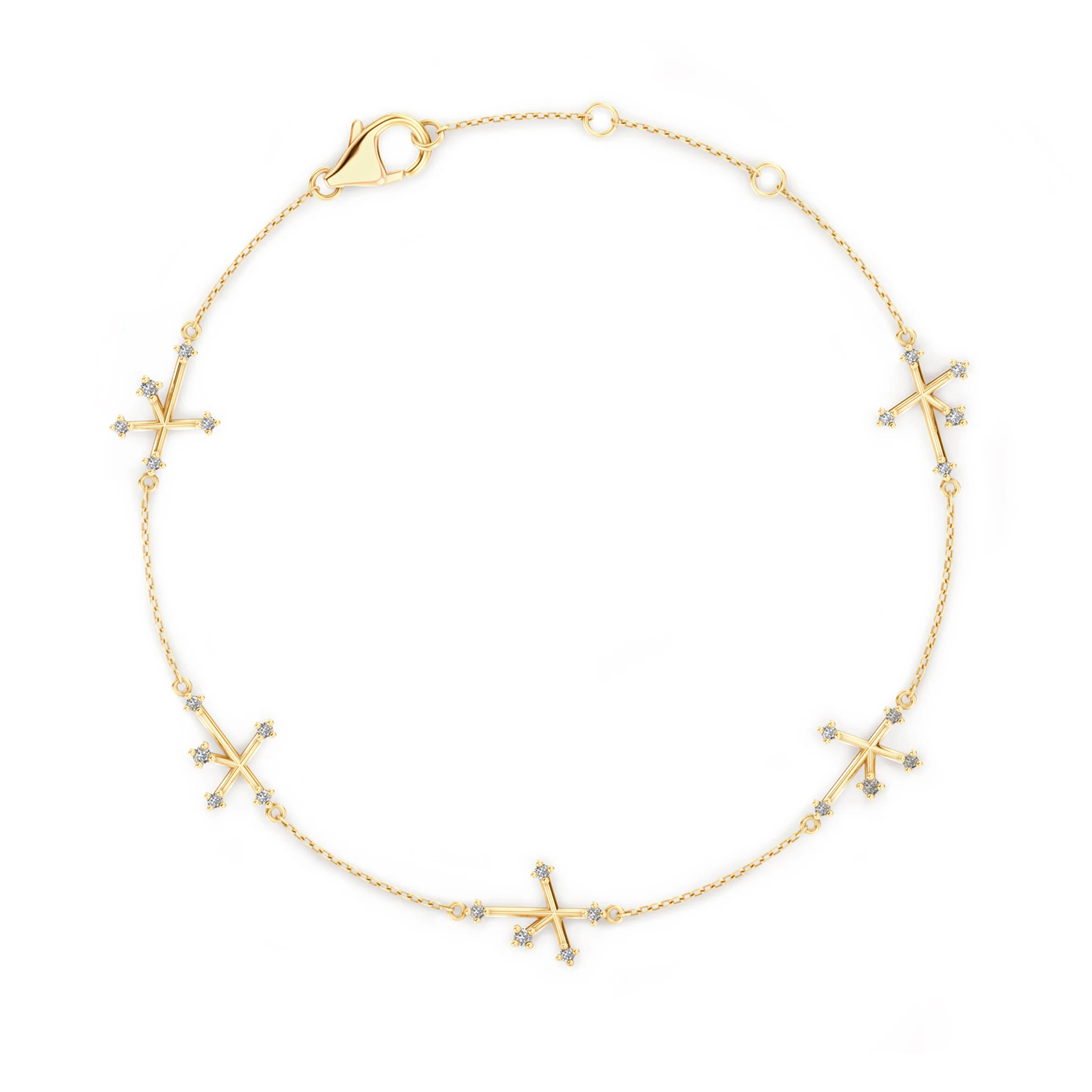 Southern Cross Diamond Station Bracelet | 14K Yellow Gold - SHIMANSKY.CO.ZA