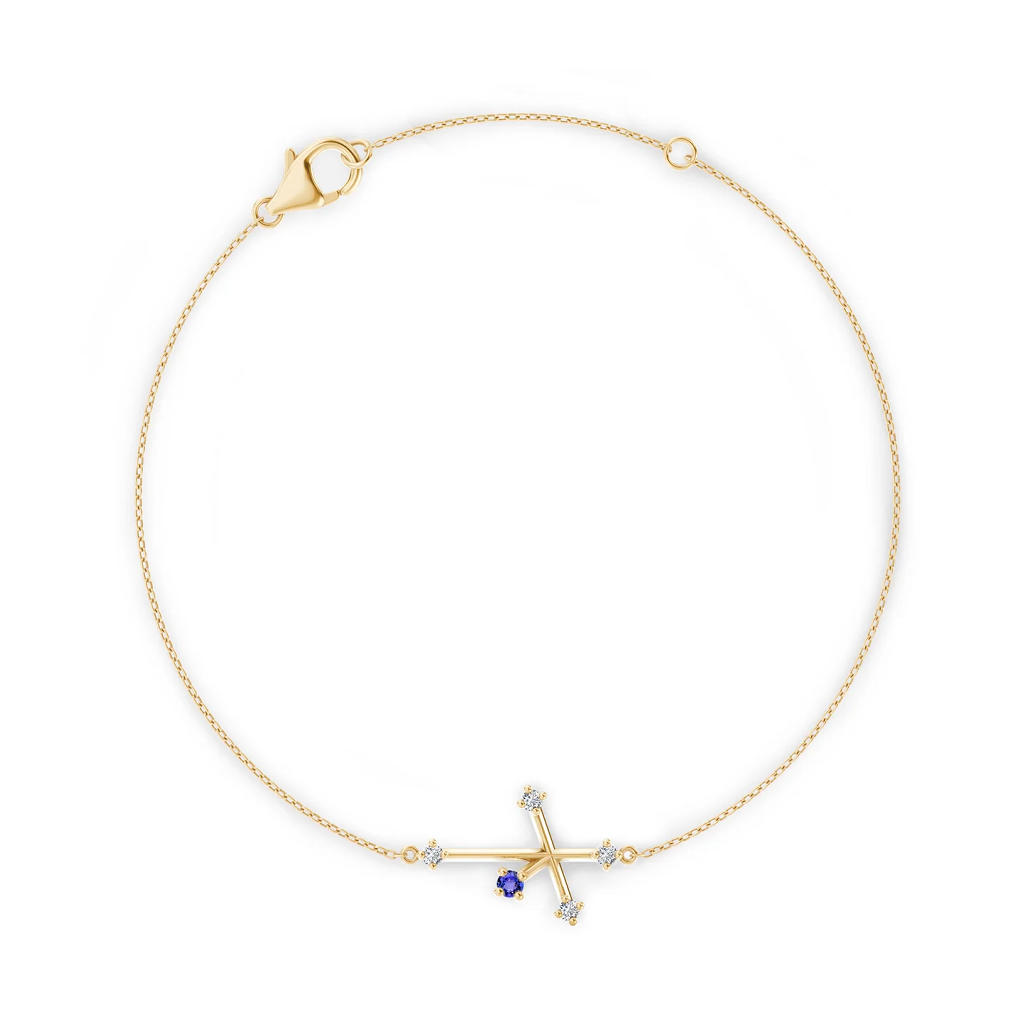 Shimansky 0.04ct Southern Cross Tanzanite & Diamond Bracelet in 14K Yellow Gold