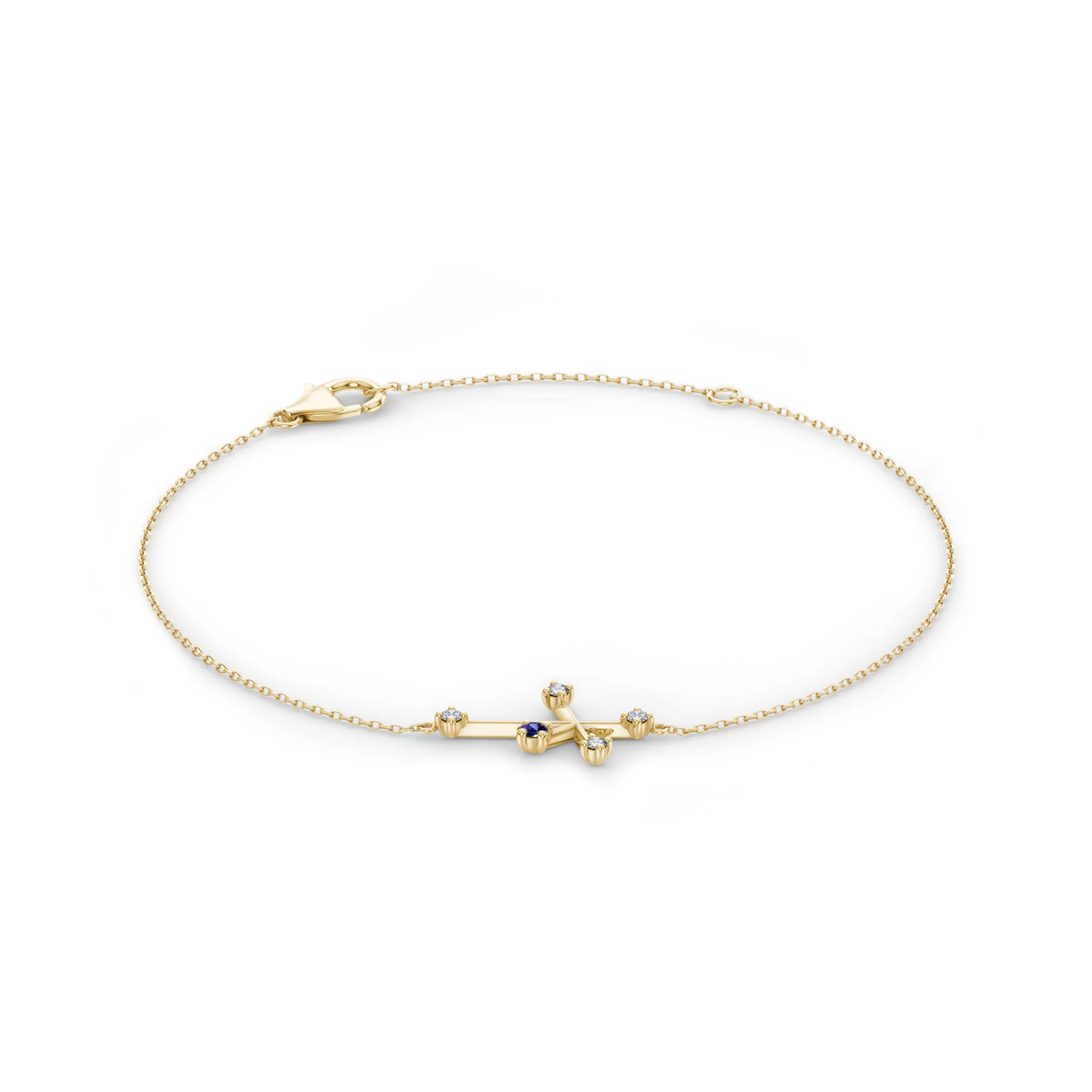 Shimansky 0.04ct Southern Cross Tanzanite & Diamond Bracelet in 14K Yellow Gold 3D View