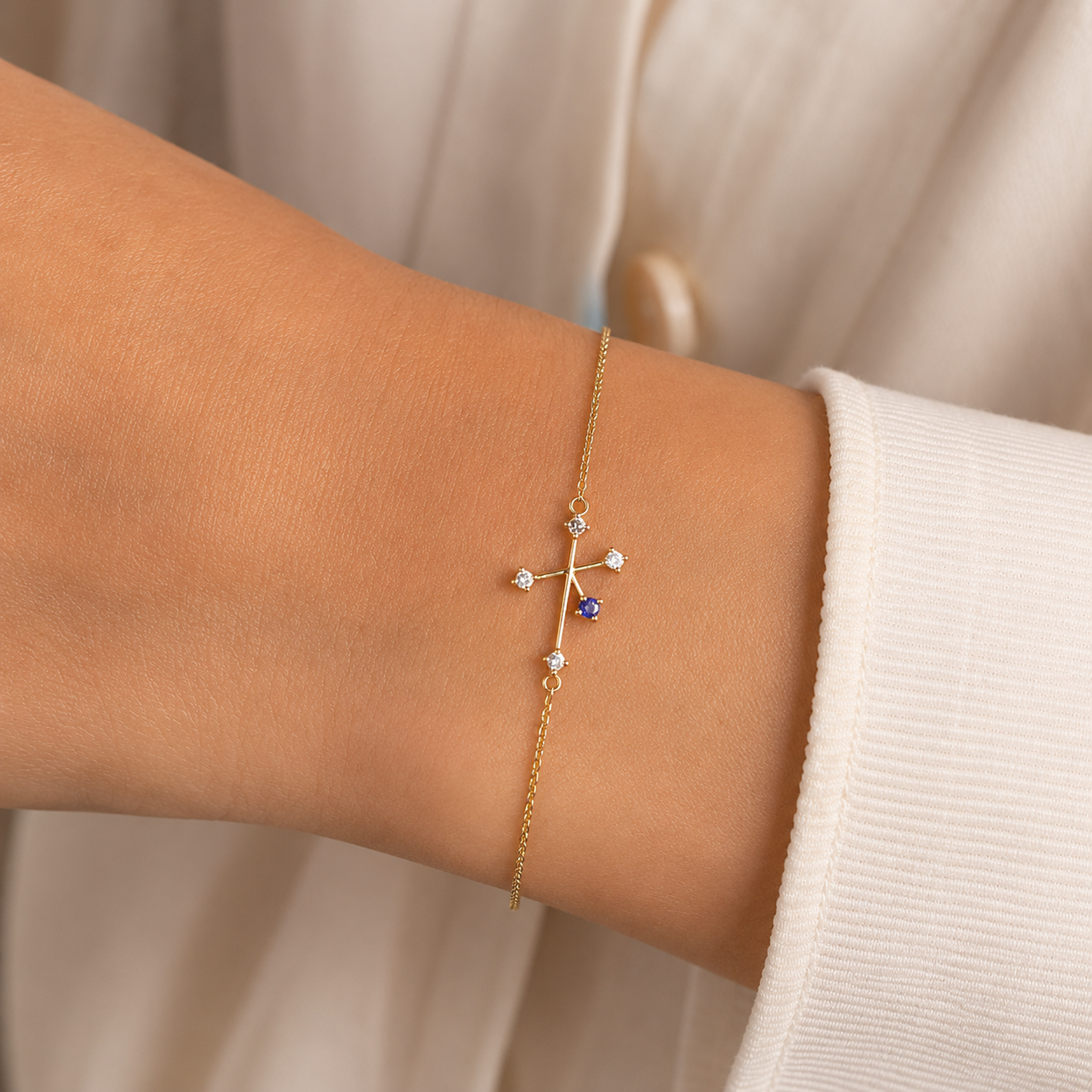 Shimansky 0.04ct Southern Cross Tanzanite & Diamond Bracelet in 14K Yellow Gold