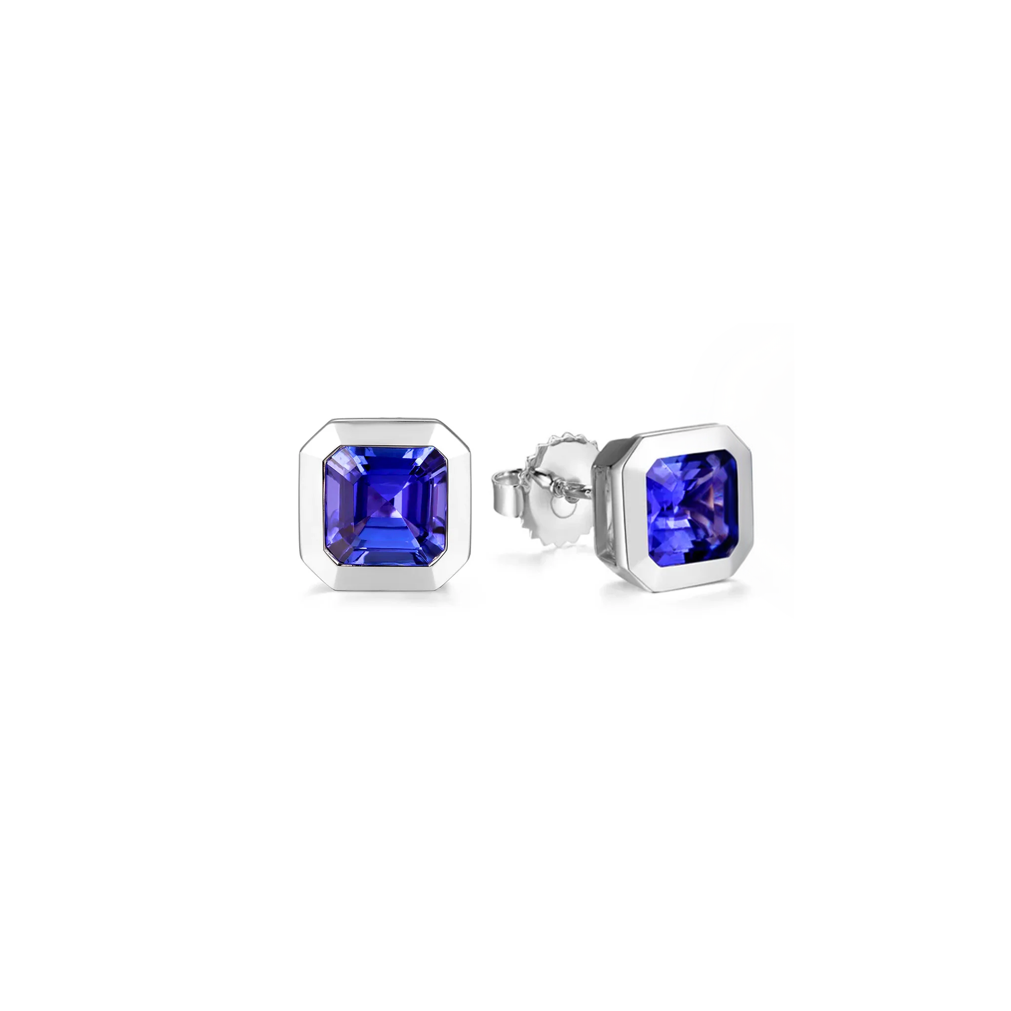 Shimansky 2.7 TCW Tanzanite Solitaire Earrings in 14K White Gold 3D View #Metal_White Gold