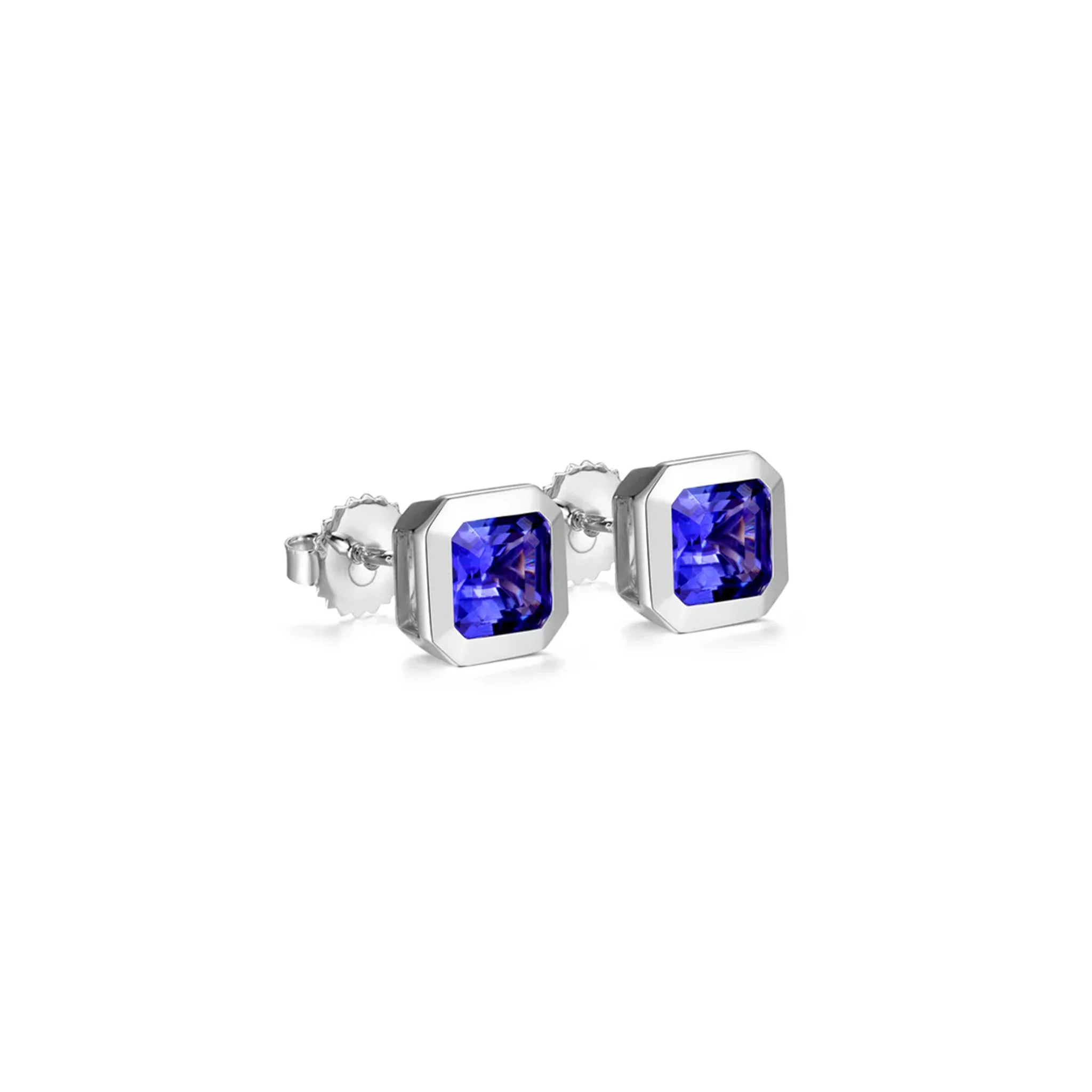 Shimansky 2.7 TCW Tanzanite Solitaire Earrings in 14K White Gold 3D View #Metal_White Gold