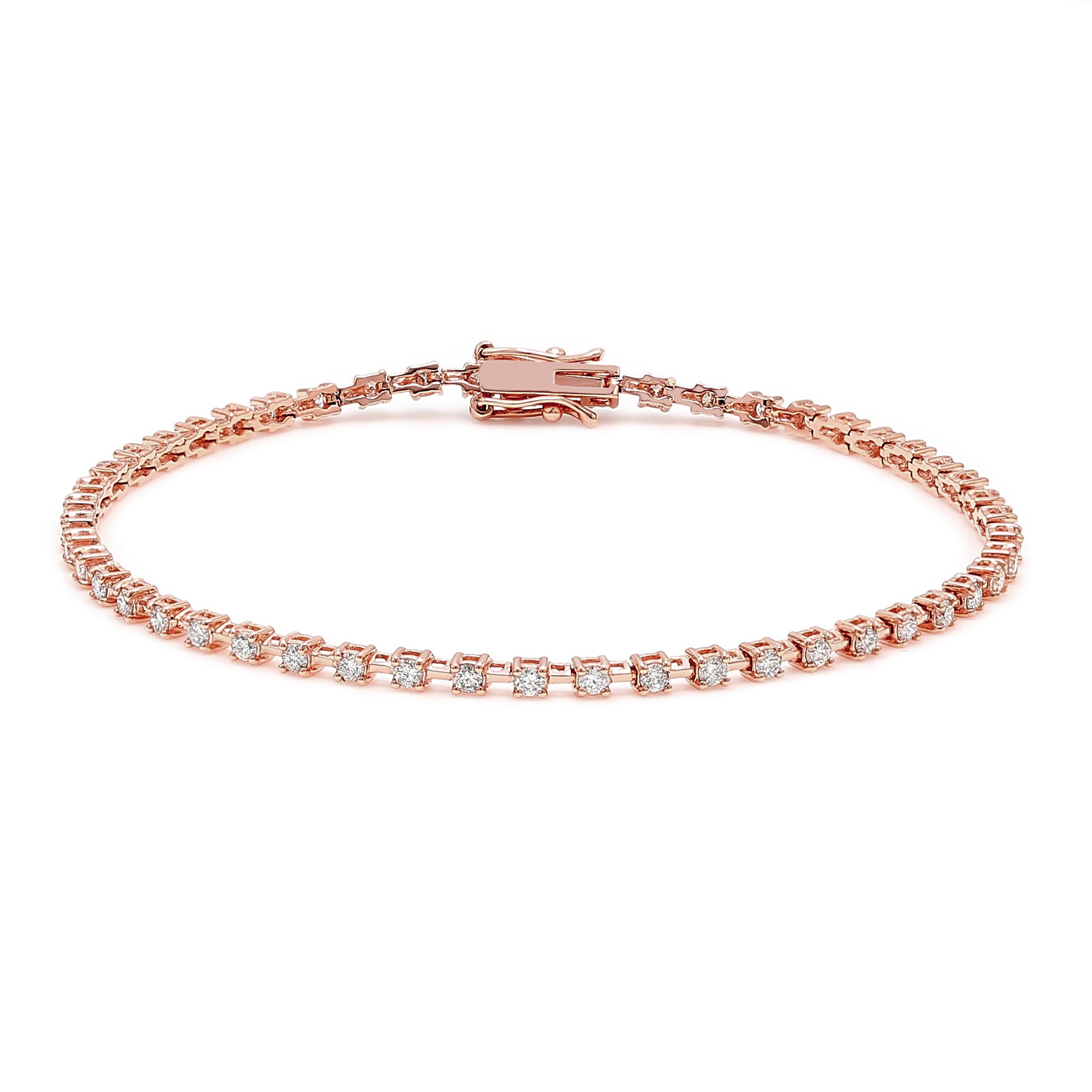 Diamond Station Tennis Bracelet 1.10ct crafted in 14K Rose Gold - SHIMANSKY.CO.ZA