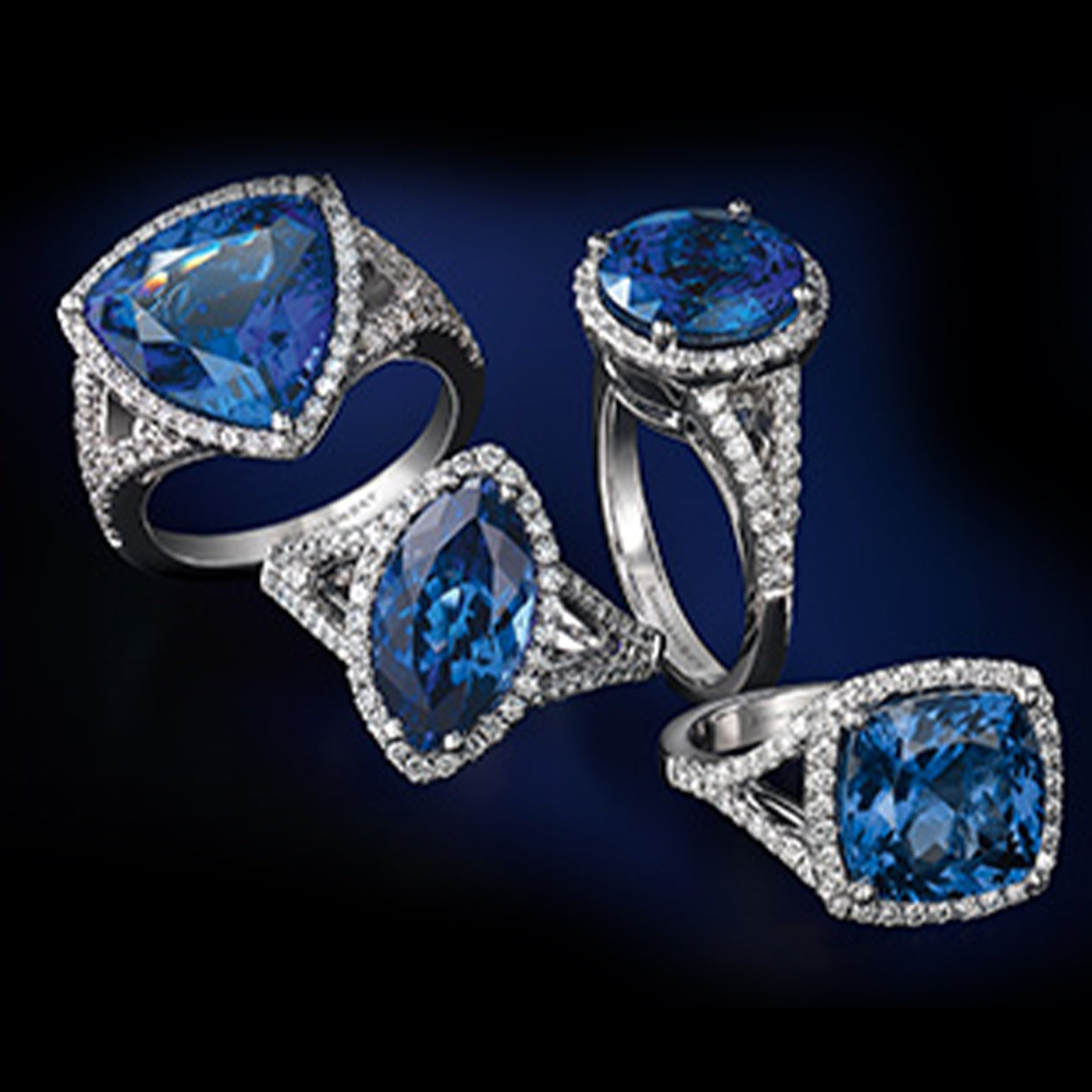 Assortment of Shimansky Tanzanite and Diamond Rings