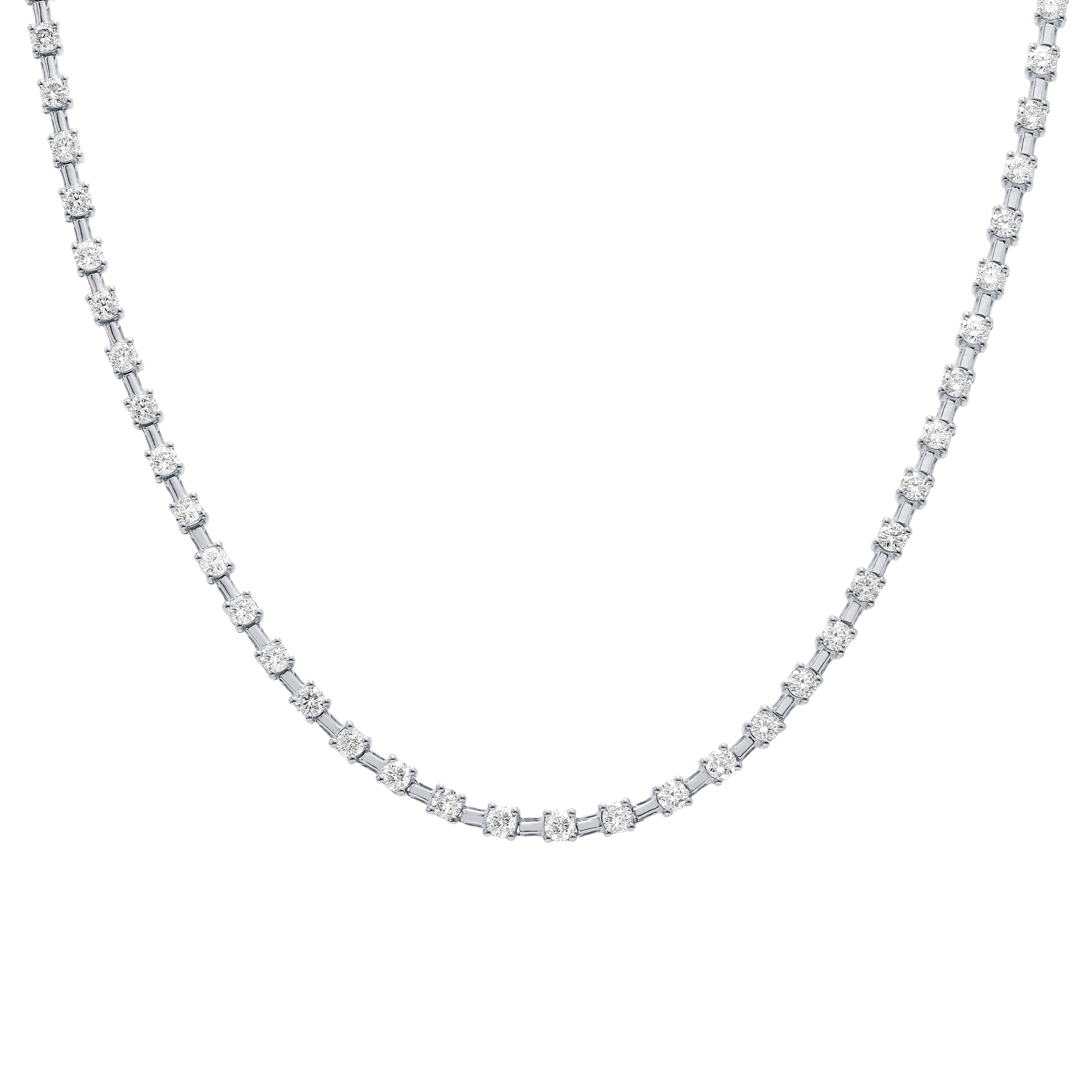 Diamond Station Tennis Necklace Shimansky