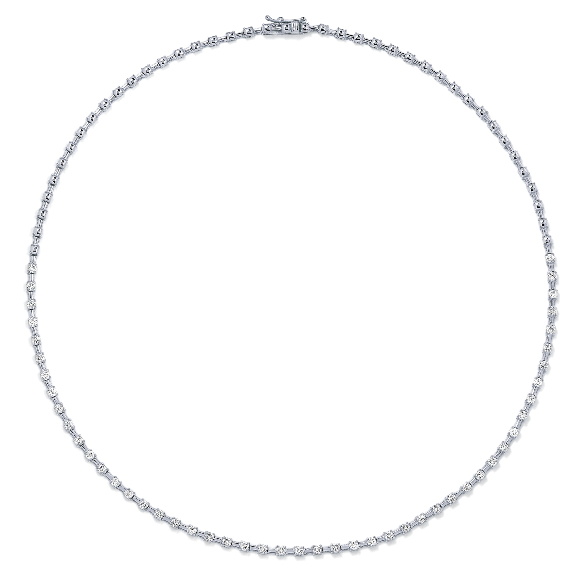 Diamond Station Tennis Necklace Shimansky