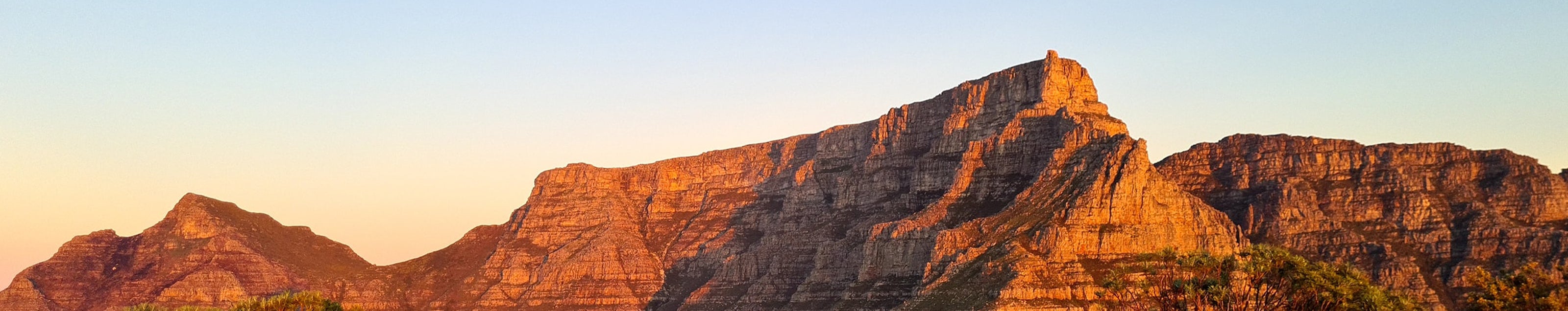 Table mountain at sunset