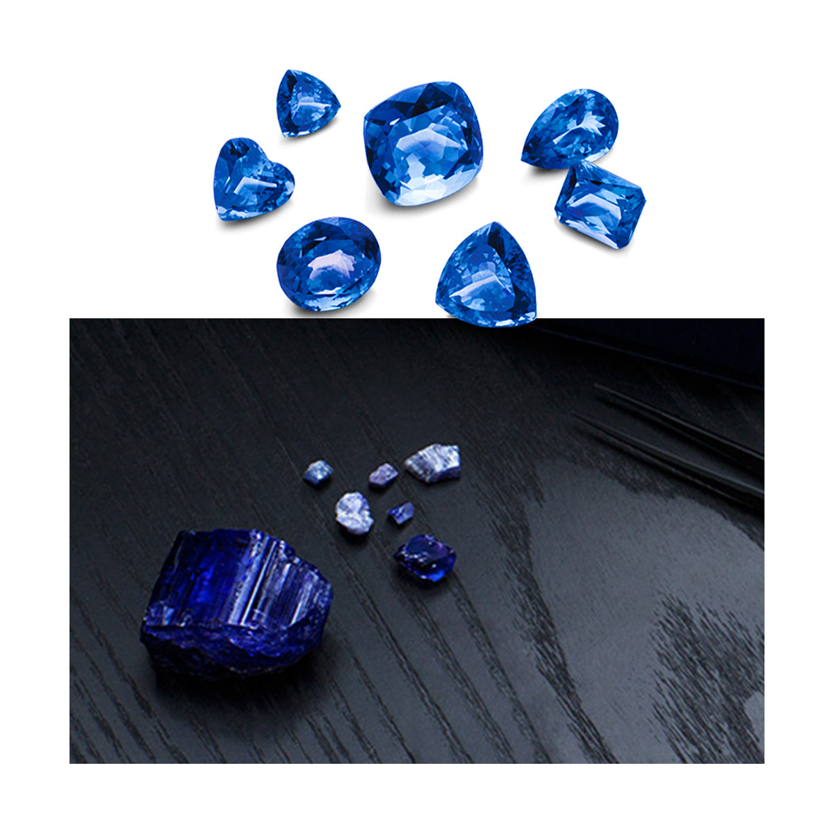 Tanzanite in differents cuts