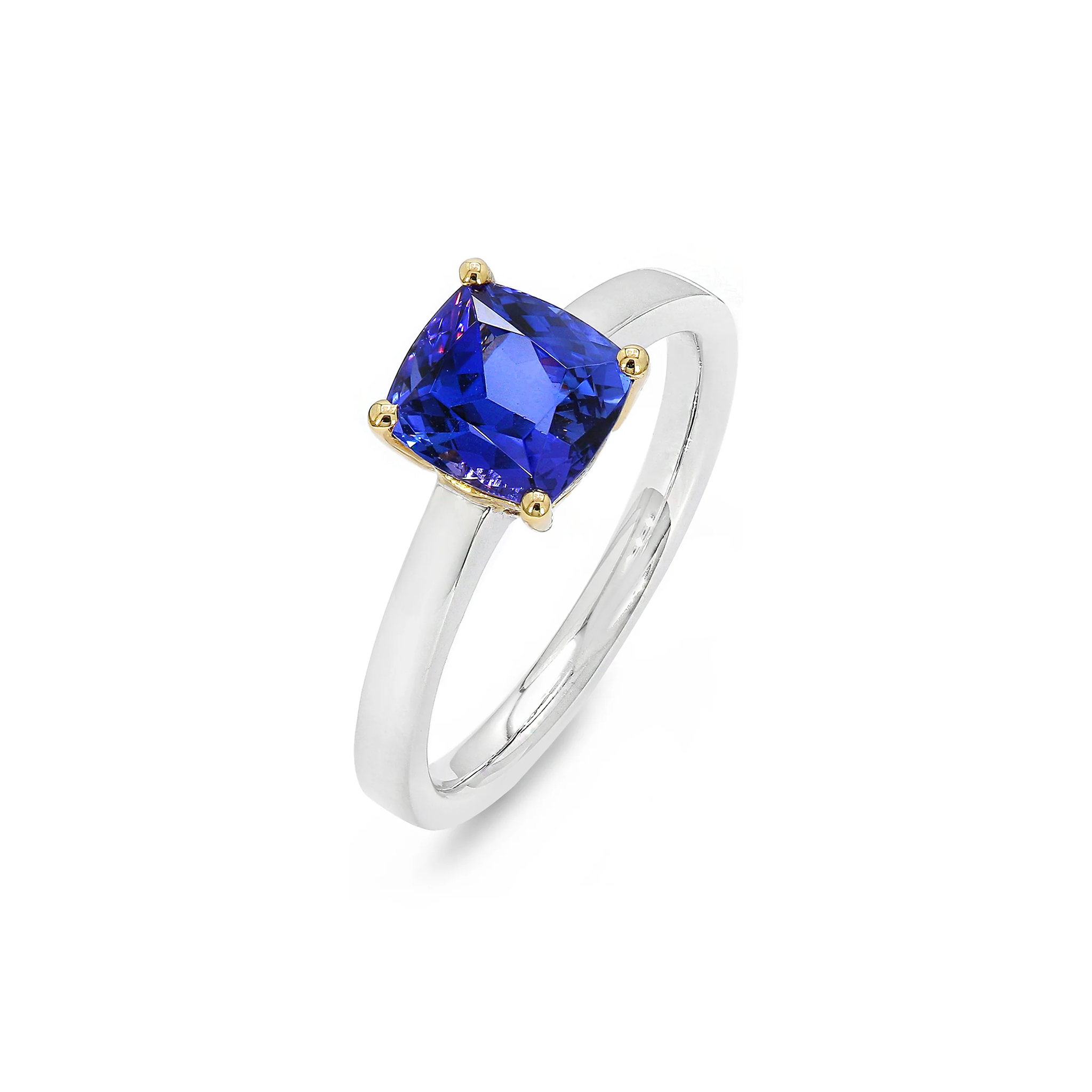 Shimansky - Tanzanite Cushion Cut Solitaire Ring 1.70ct crafted in 18K White and Yellow Gold #card-first