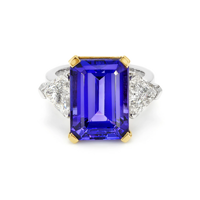 Tanzanite Emerald Trilogy Ring