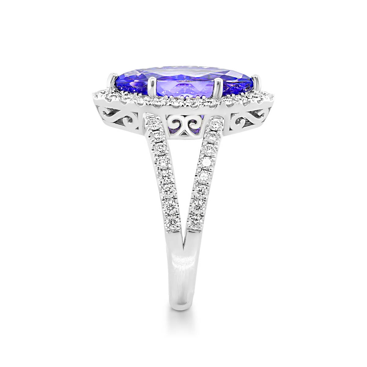 Shimansky 35 TCW Tanzanite Dress Bracelet in 18K White Gold Profile View