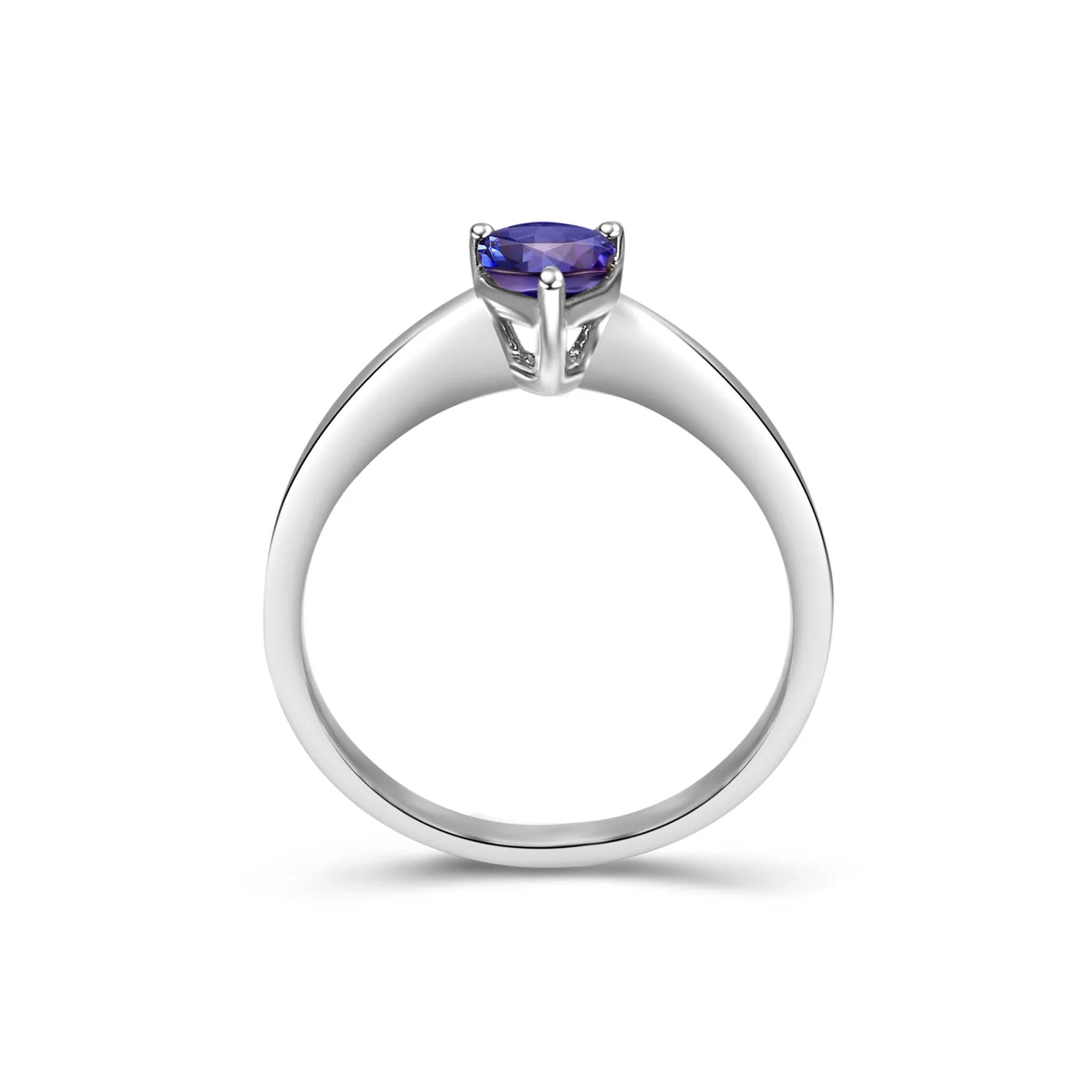 Shimansky 0.9 Carat Tanzanite Pear Shape Solitaire ring 14K White Gold Side View #Metal_White Gold