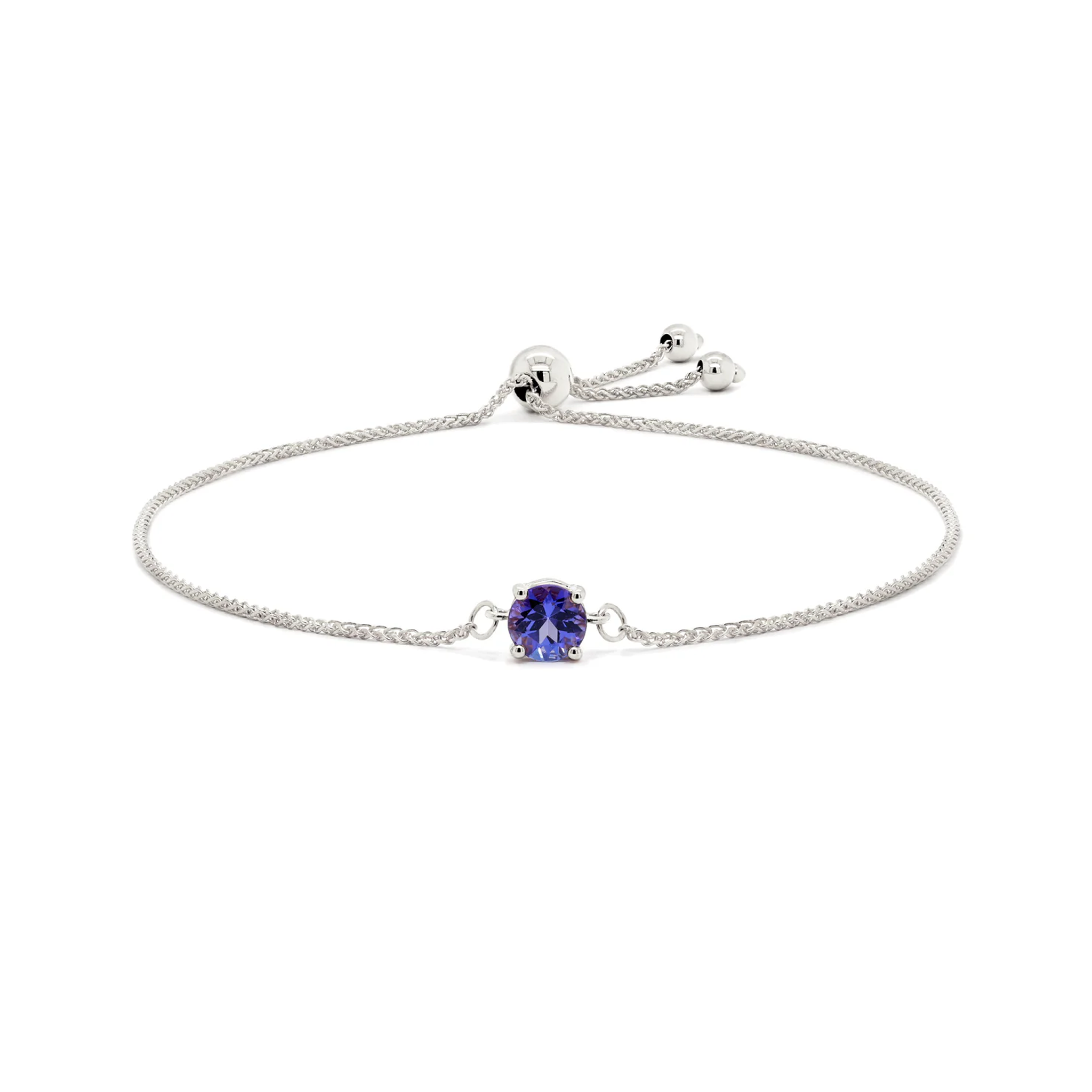 Tanzanite Round Cut 0.46 Carat Bolero Bracelet | 14K White Gold Shimansky #Metal_White Gold
