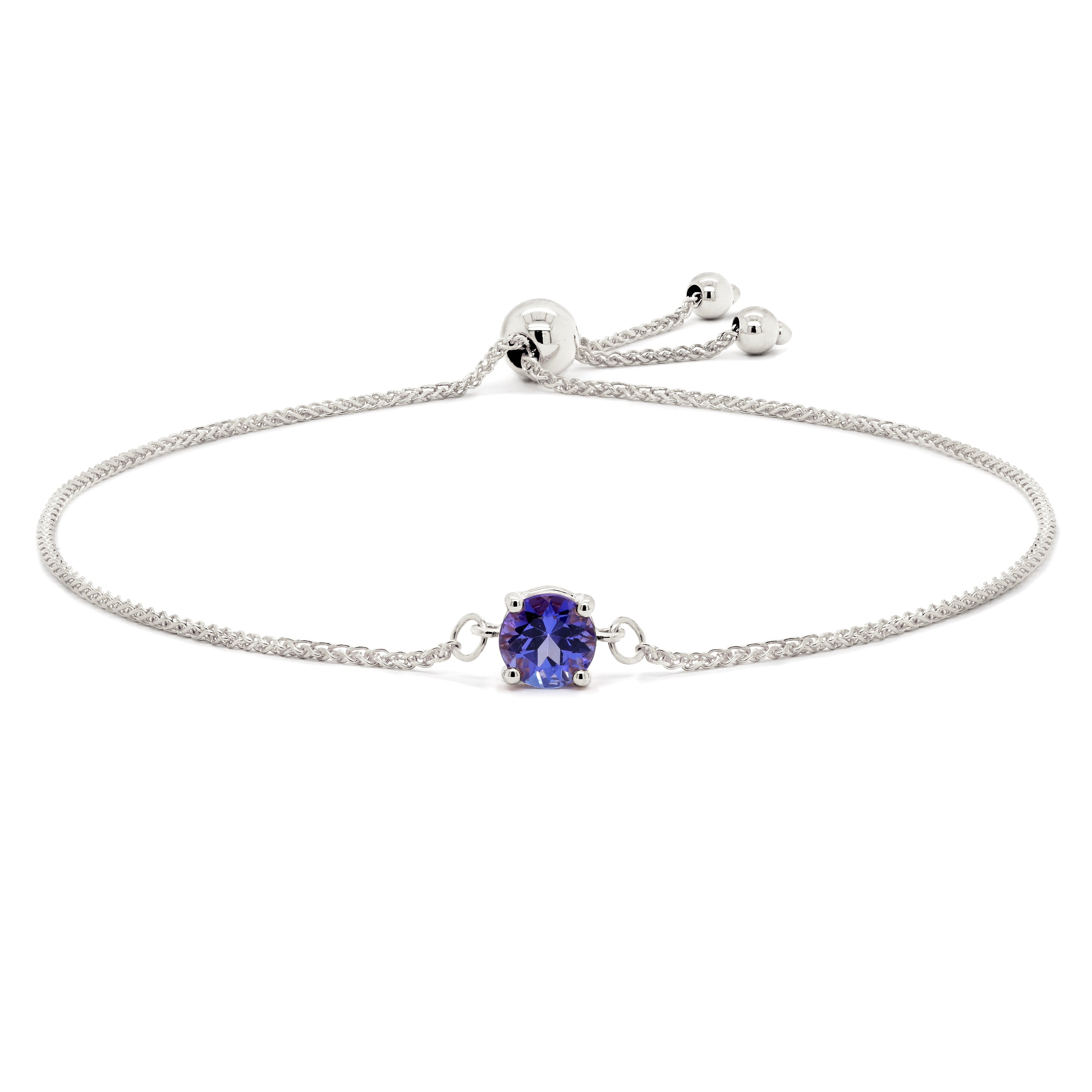 Tanzanite Round Cut 0.46 Carat Bolero Bracelet | 14K White Gold Shimansky