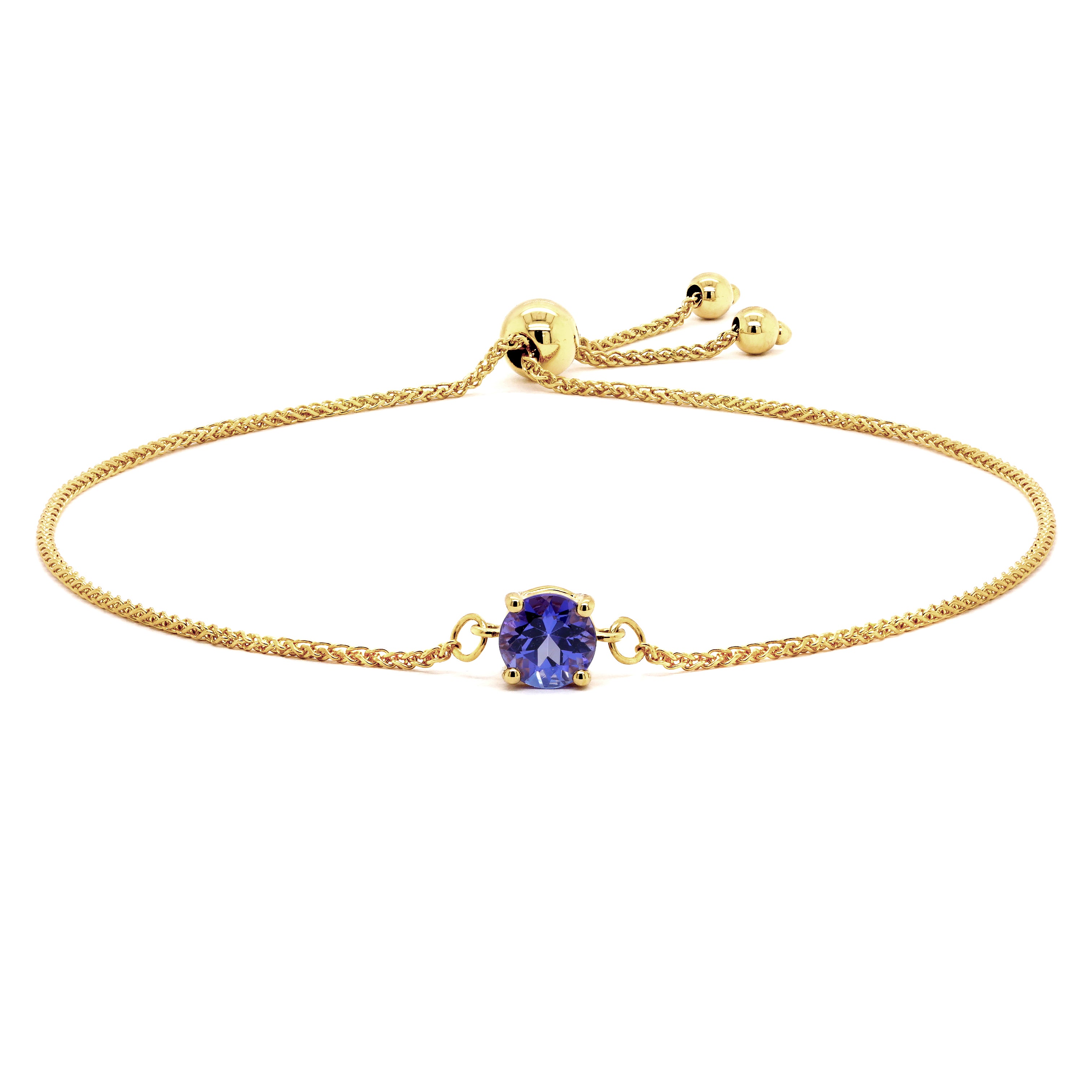 Tanzanite Round Cut 0.48 Carat Bolero Bracelet | 14K Yellow Gold Shimansky