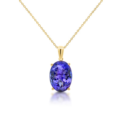 Oval Tanzanite Solitaire Pendant