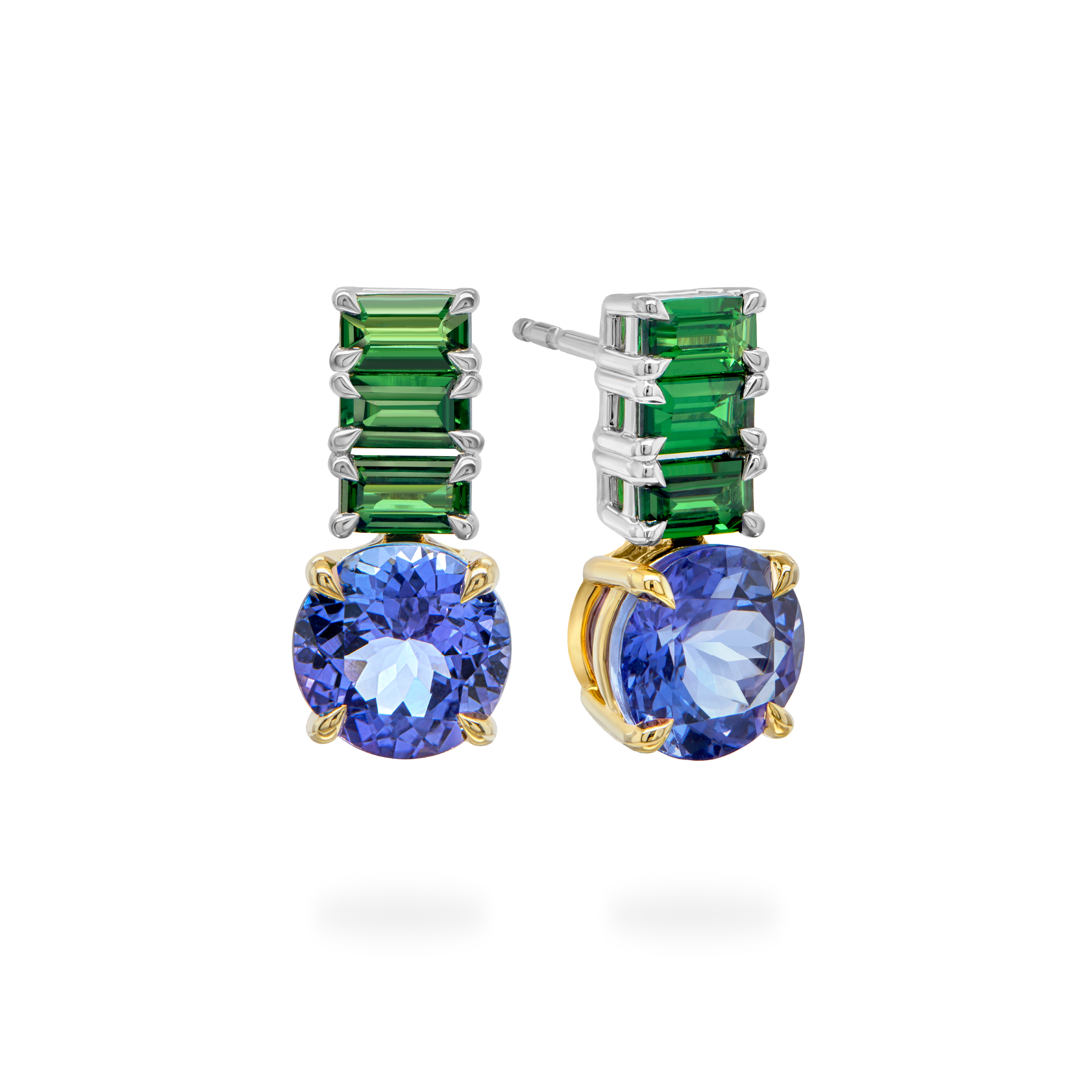 Tanzanite & Tsavorite Drop Earrings