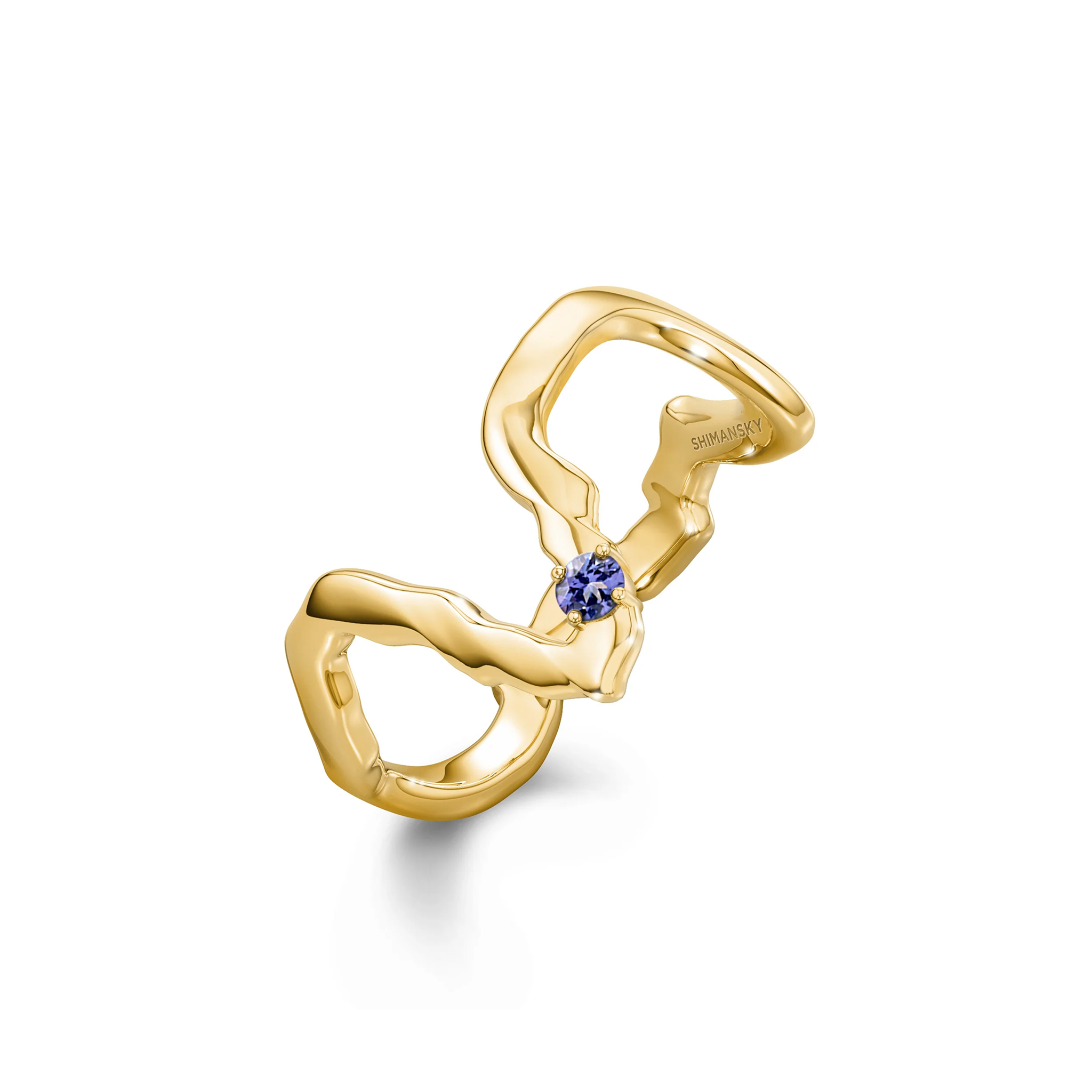 Shimansky 0.06ct Tip of Africa Tanzanite Ring 14K Yellow Gold 3D View