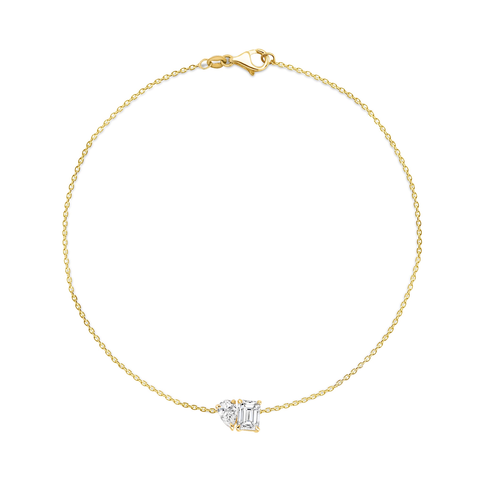 Shimansky 0.5 TCW Toi et Moi Diamond Bracelet 14K Yellow Gold